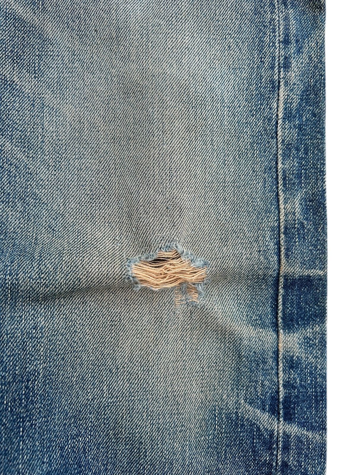Kapital Thrashed Vintage Blue Blue Indigo Selvedge Denim Jeans Size US 32 / EU 48 - 7 Thumbnail