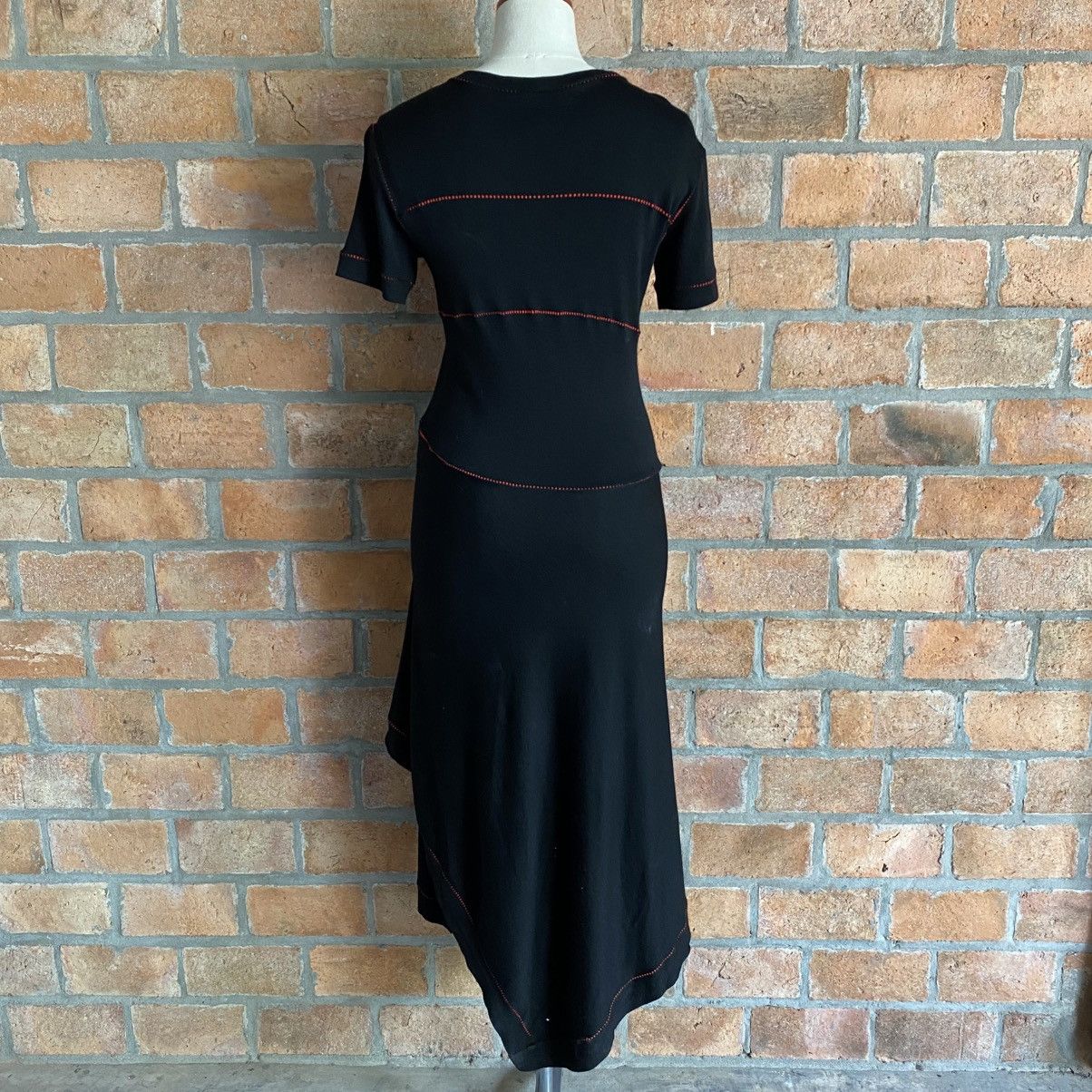 Issey Miyake ISSEY MIYAKE Black Asymmetrical Stitch Dress Size XS / US 0-2 / IT 36-38 - 14 Thumbnail