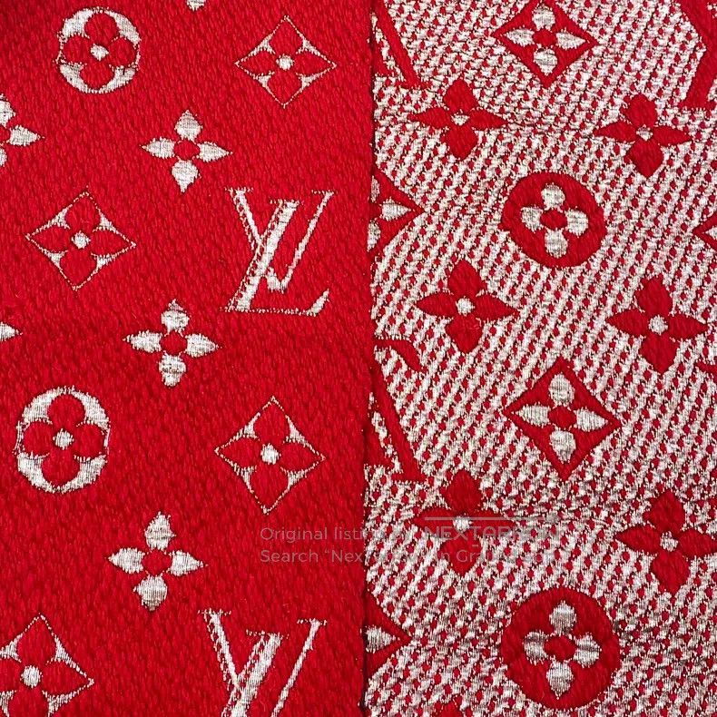 Louis Vuitton Louis Vuitton Red logo old flower full print wool fringe s Size ONE SIZE - 7 Thumbnail
