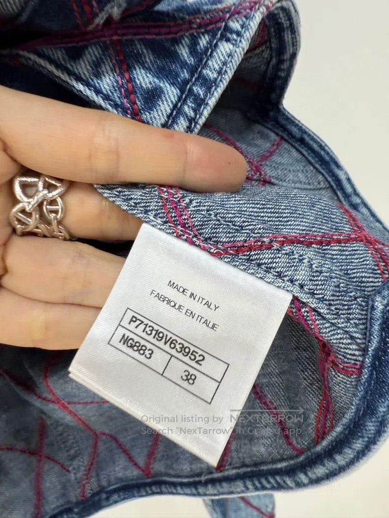 Chanel Chanel 22M diamond checkered denim jacket Size XS / US 0-2 / IT 36-38 - 4 Thumbnail