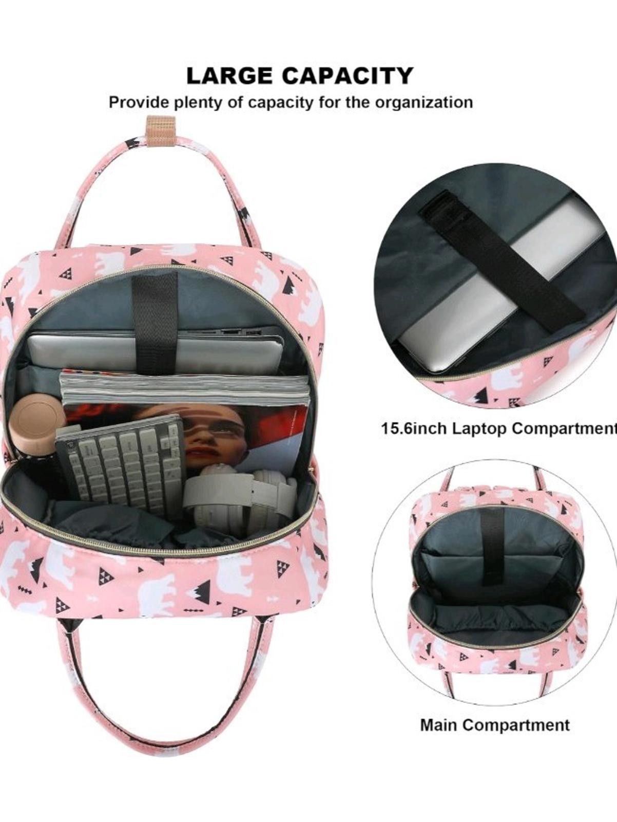 Other Polar Bear Laptop Backpack 15.6 Inc Laptop Backpack (Pink) Size ONE SIZE - 4 Thumbnail