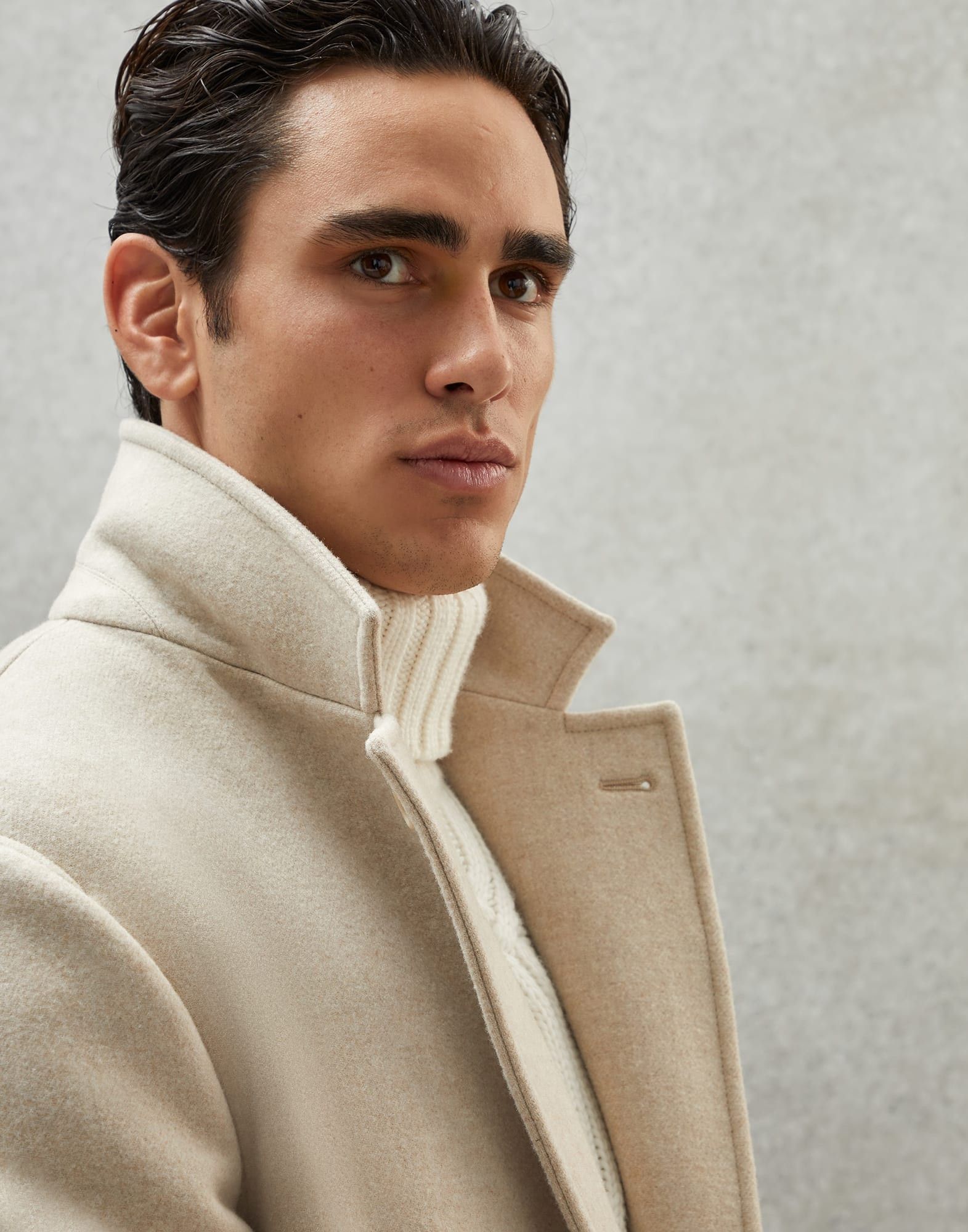Brunello Cucinelli o1w1db10225 Overcoat in Beige Size US XL / EU 56 / 4 - 3 Thumbnail
