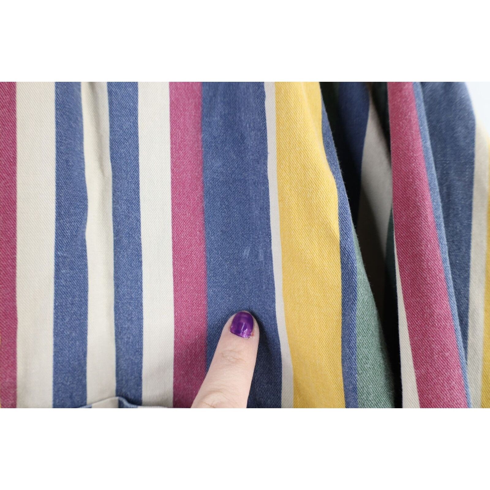 Vintage Vintage 90s Streetwear aded Rainbow Striped Button Shirt Size US M / EU 48-50 / 2 - 5 Thumbnail