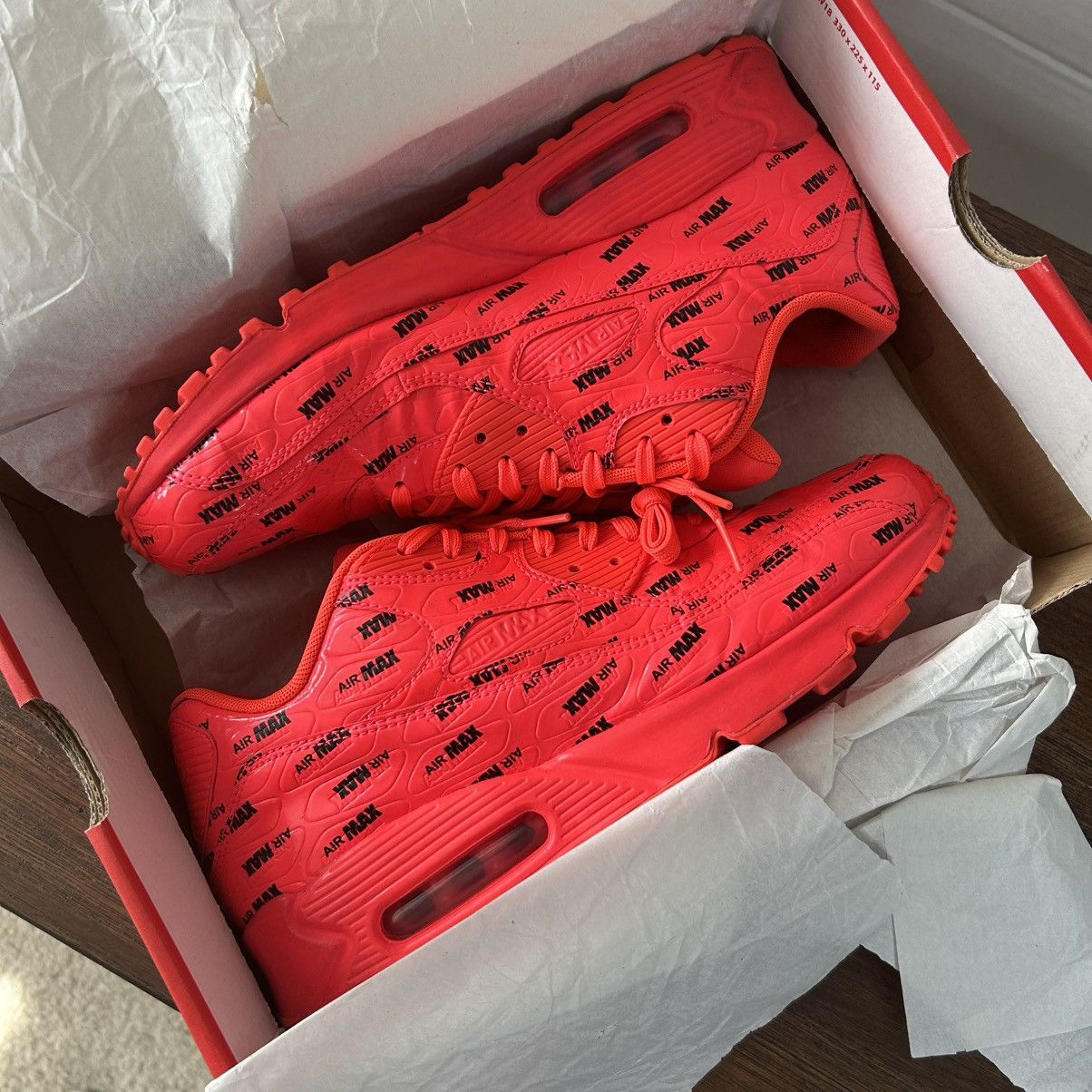 Nike Nike Air Max 90 Red Just Do It Pack Bright Crimson M10/W11.5 Size US 10 / EU 43 - 8 Thumbnail