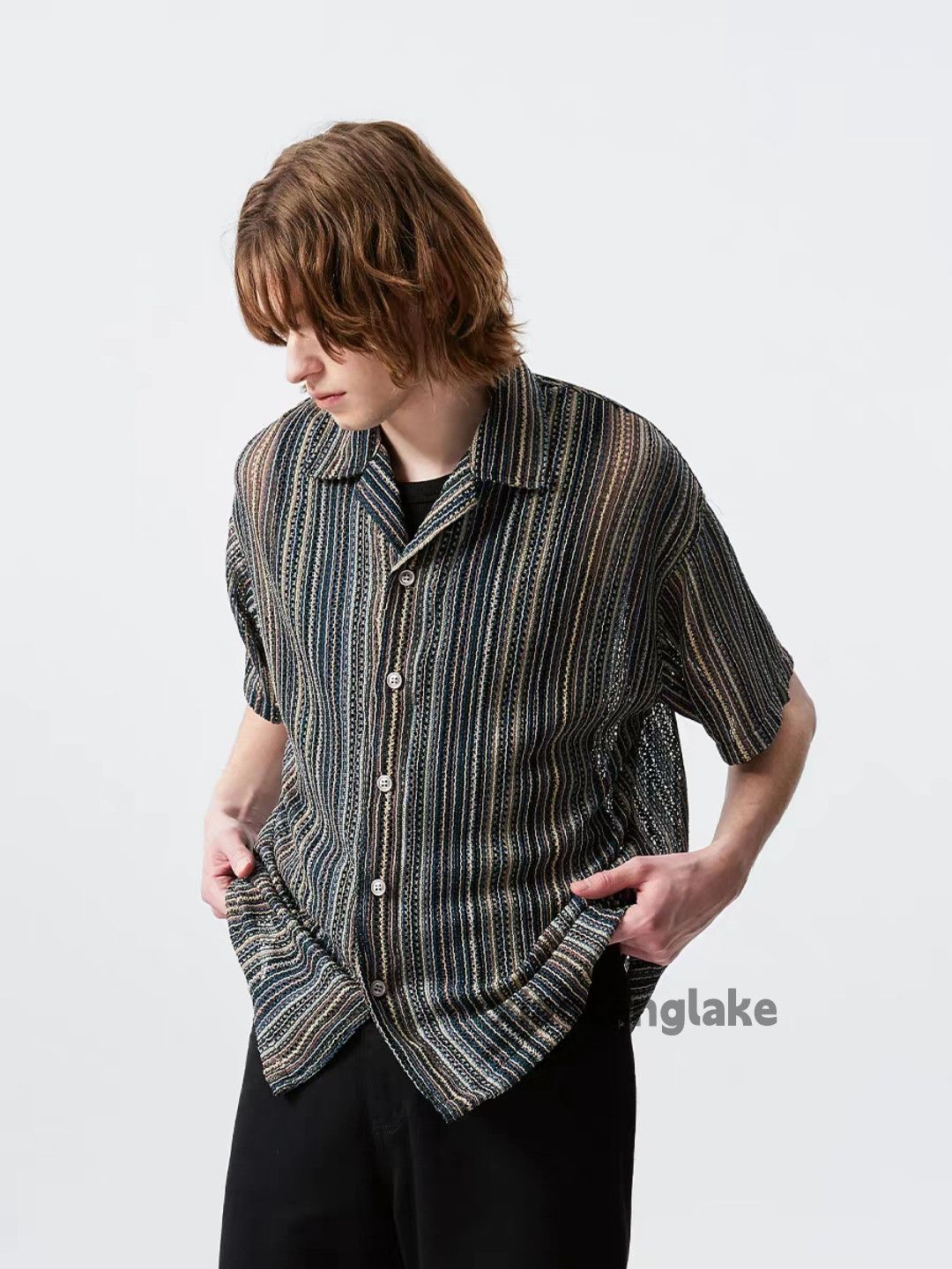 Designer × Japanese Brand × Vintage Utility punk hiphop yuppie loose pattern striped shirt Size US XL / EU 56 / 4 - 2 Thumbnail