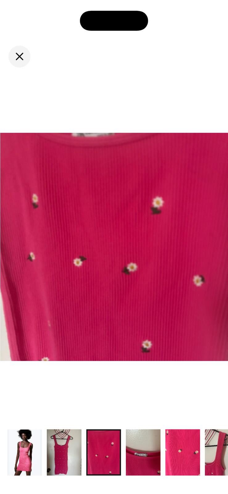 Zara (ZARA) Pink Sleeveless Dress with Floral Accents Size M / US 6-8 / IT 42-44 - 2 Thumbnail