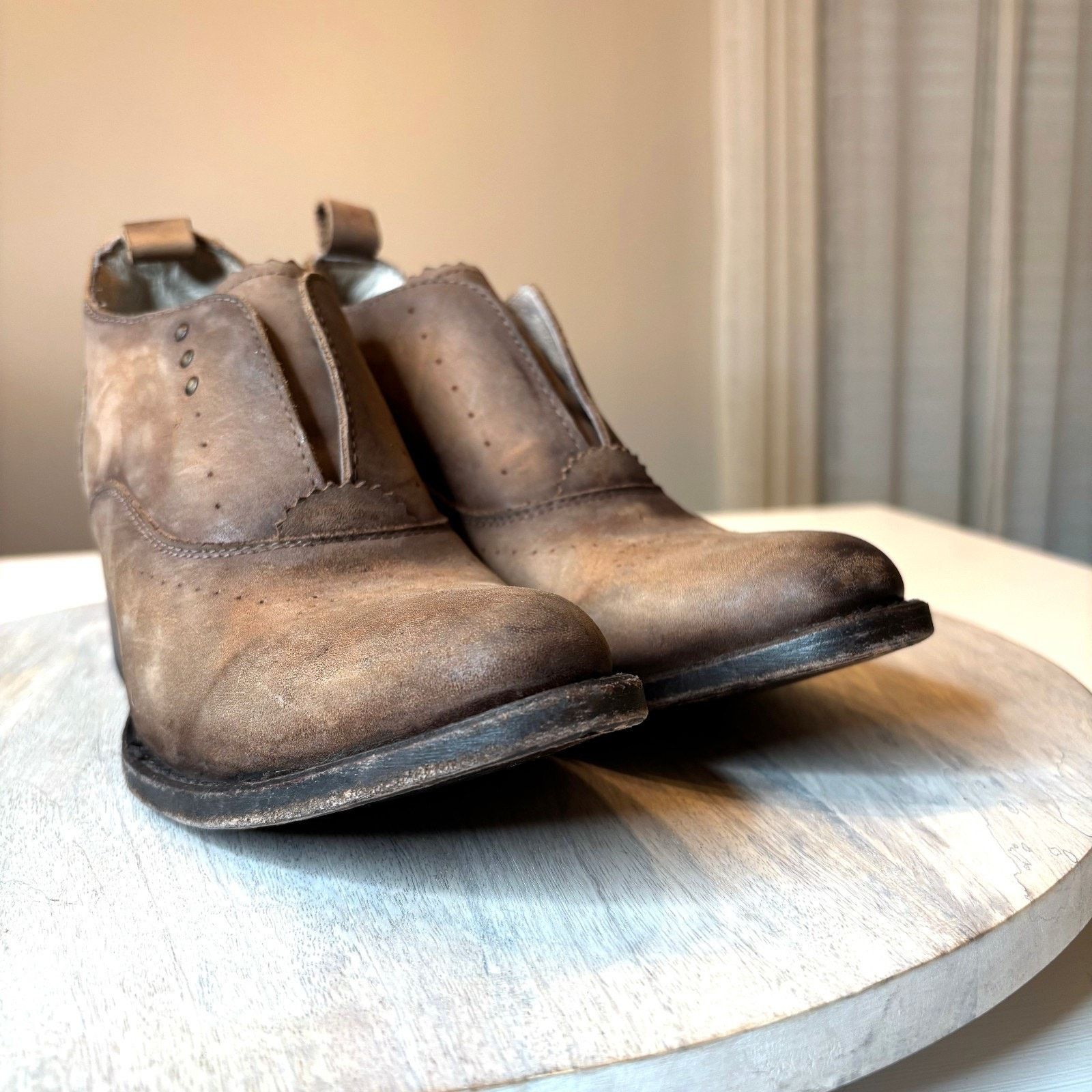 FREEBIRD Freebird Sadie Distressed Brown Leather Ankle Booties Size 9 Size US 9 / IT 39 - 4 Thumbnail