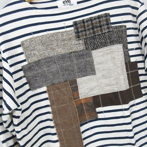 Junya Watanabe T-Shirts Patchwork Border Cut and Sew Long Sleeve Off-white Size US S / EU 44-46 / 1 - 3 Thumbnail