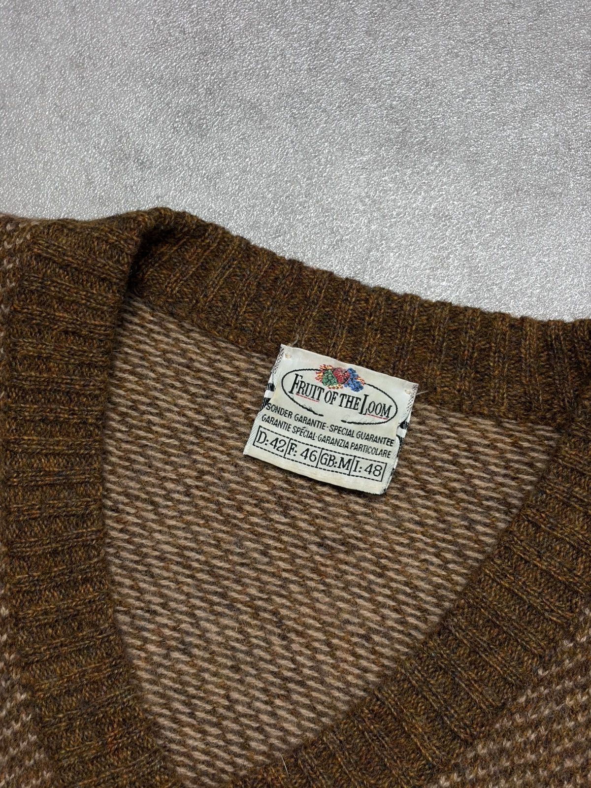 Fruit Of The Loom Rare Fruit of The loom Vintage wool knitwear 80s Brown Size US M / EU 48-50 / 2 - 6 Thumbnail