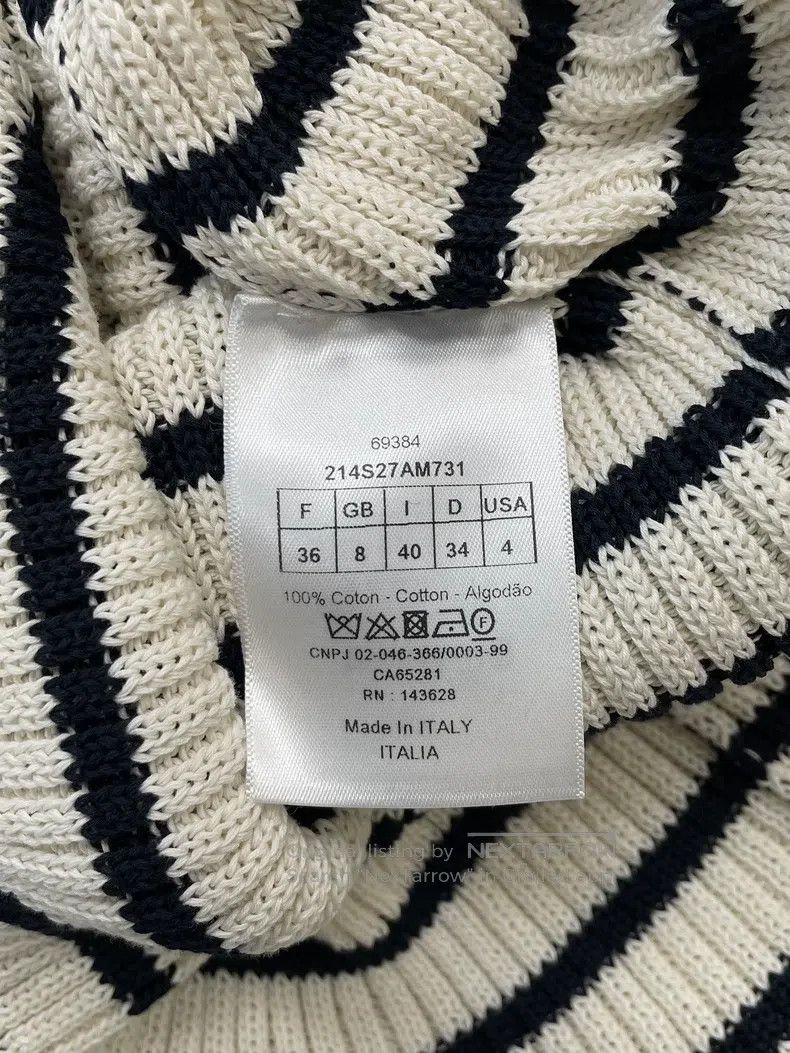 Dior Dior Navy collar striped knitted long sleeves Size XS / US 0-2 / IT 36-38 - 6 Thumbnail