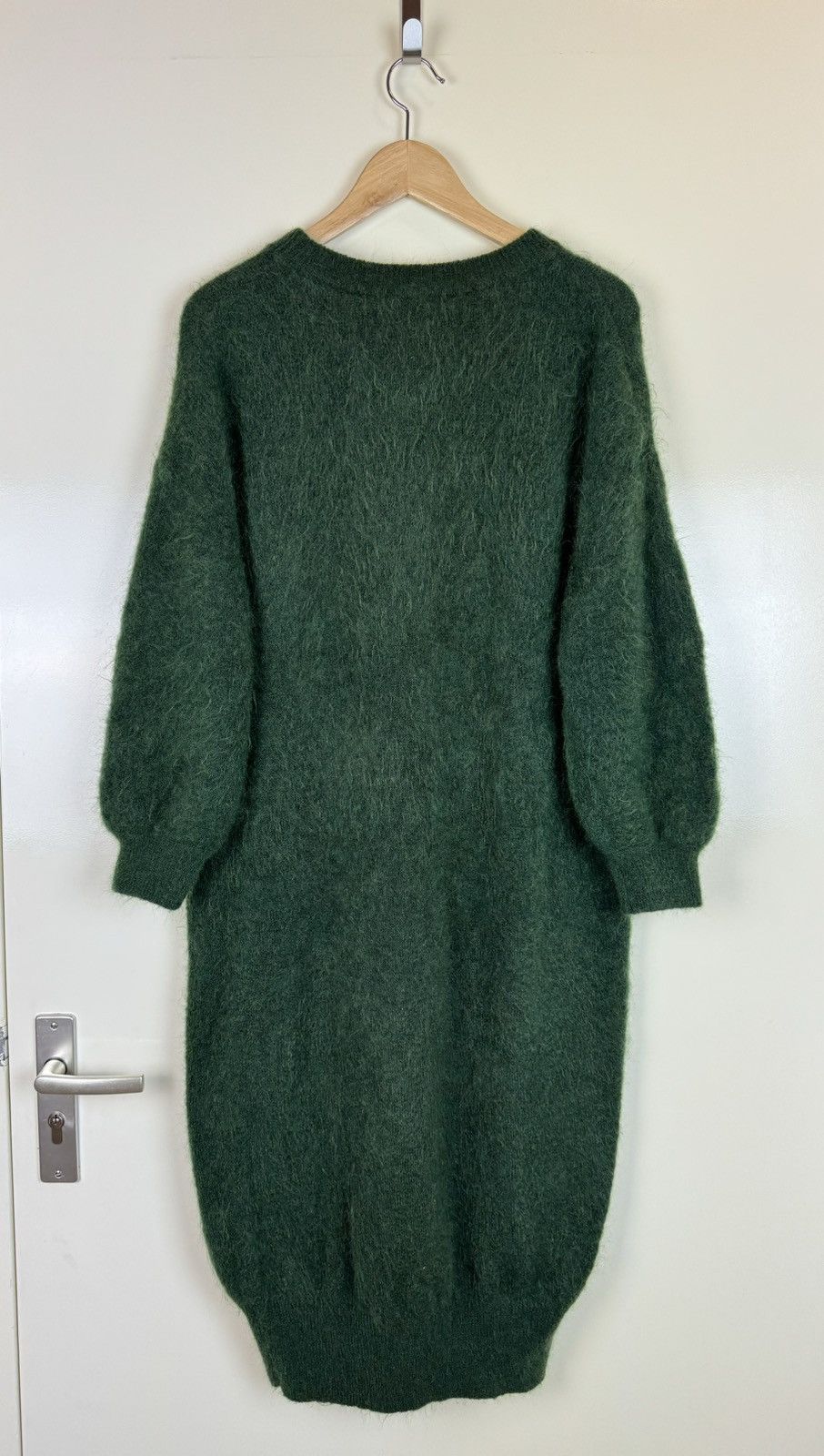 Sezane American vintage mohair wool green fluffy maxi dress sweater Size L / US 10 / IT 46 - 10 Thumbnail