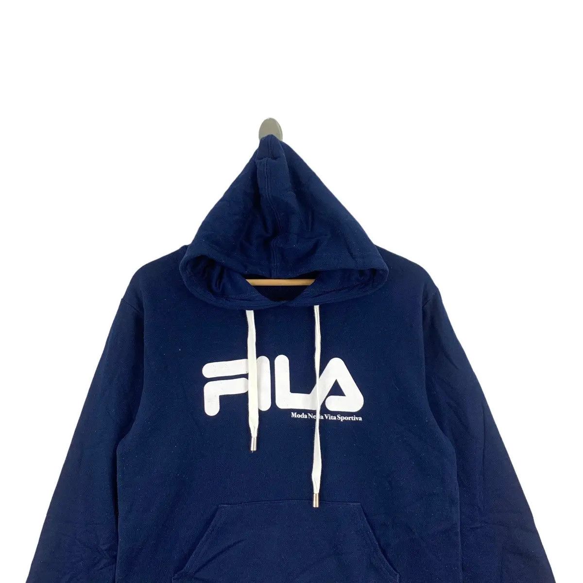 Fila Vintage FILA BIELLA ITALIA Center Logo Hoodie Sweatshirt Size L / US 10 / IT 46 - 2 Thumbnail