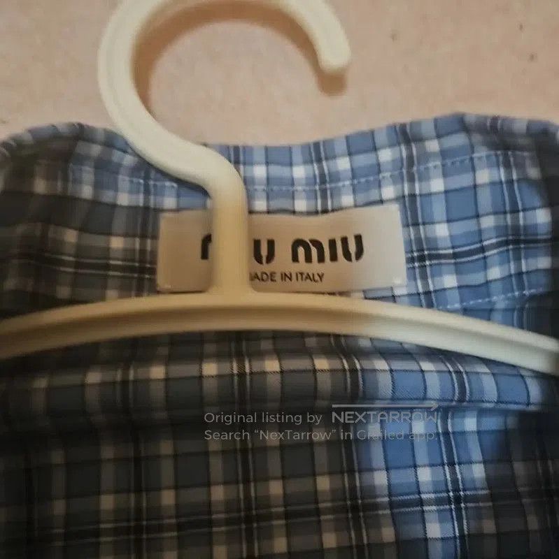 Miu Miu Miu Miu Blue Cotton Long Sleeve Shirt . Size M / US 6-8 / IT 42-44 - 4 Thumbnail