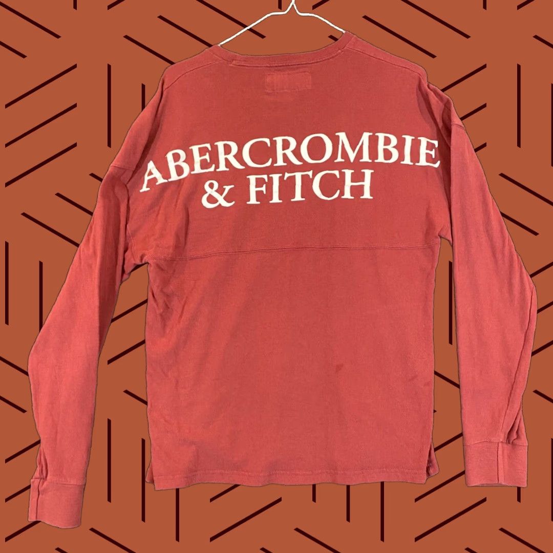 Abercrombie & Fitch Abercrombie & Fitch Shirt Mens Medium Red Long Sleeve Big Spell Out Outdoor Soft Size US XXL / EU 58 / 5 - 1 Thumbnail