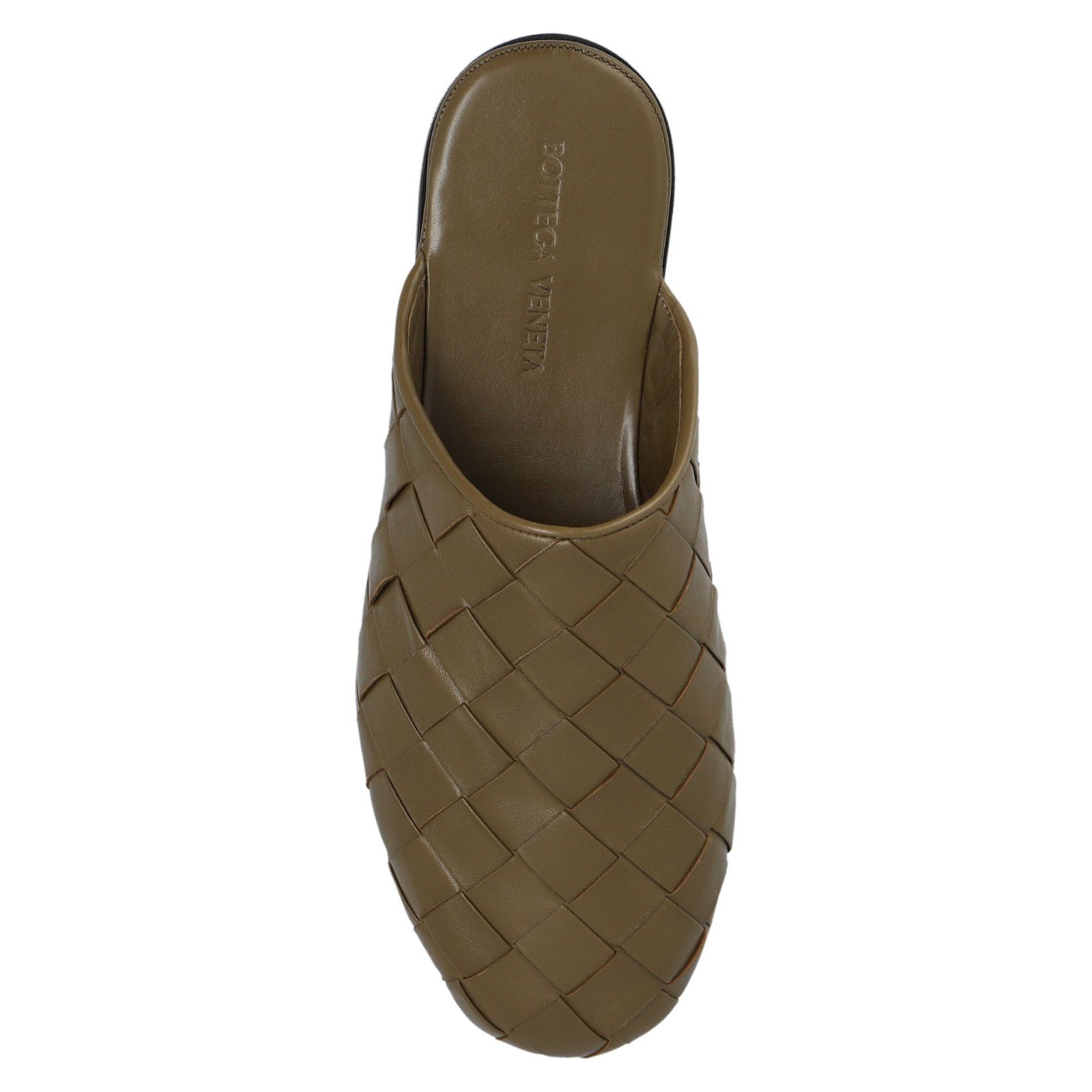 BOTTEGA VENETA Sunday Green Leather Slides New & Authentic (