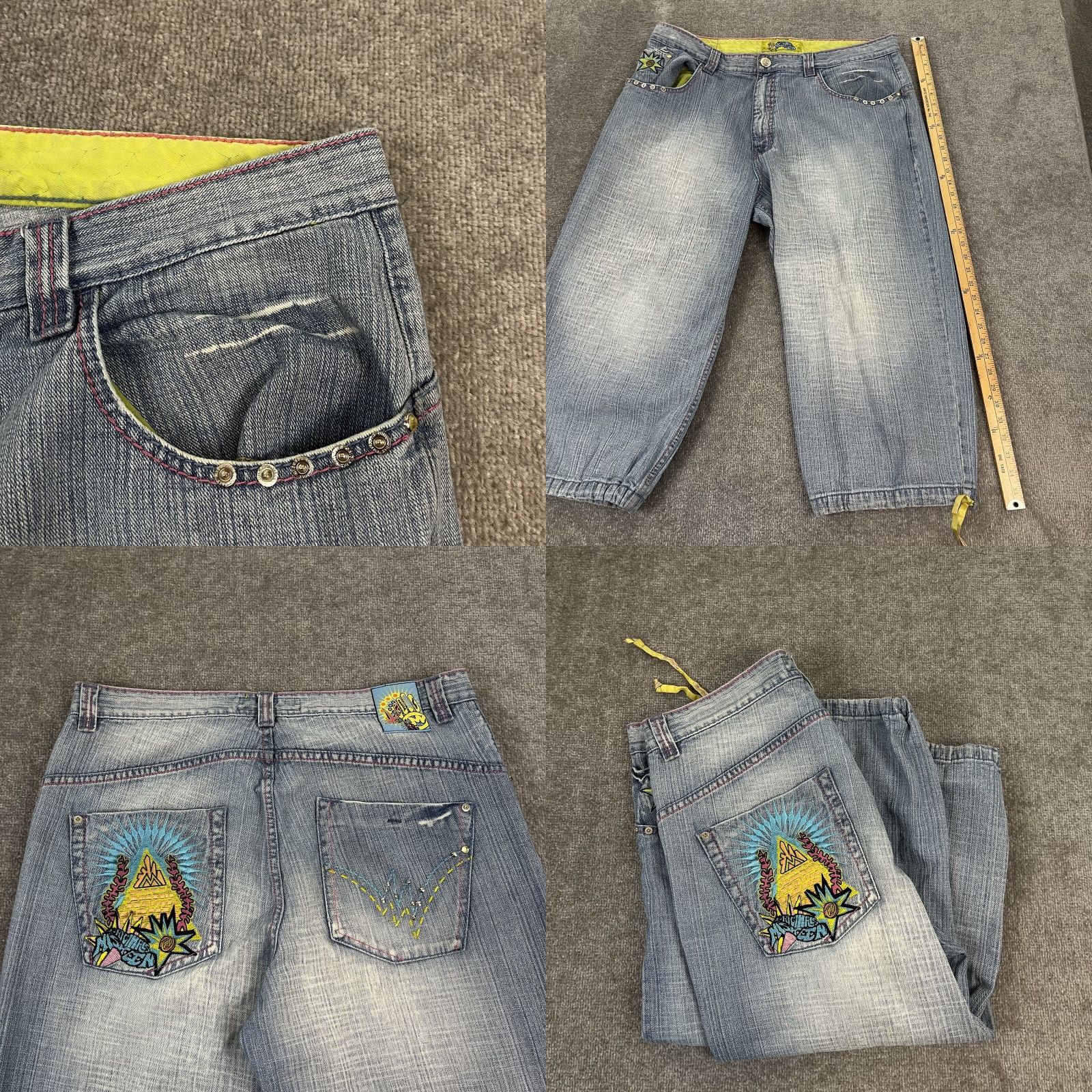 Vintage VINTAGE MISKEEN Original Jeans Mens 42 Cropped 13" Baggy Denim Slacker Y2K Pants Size US 42 / EU 58 - 9 Thumbnail