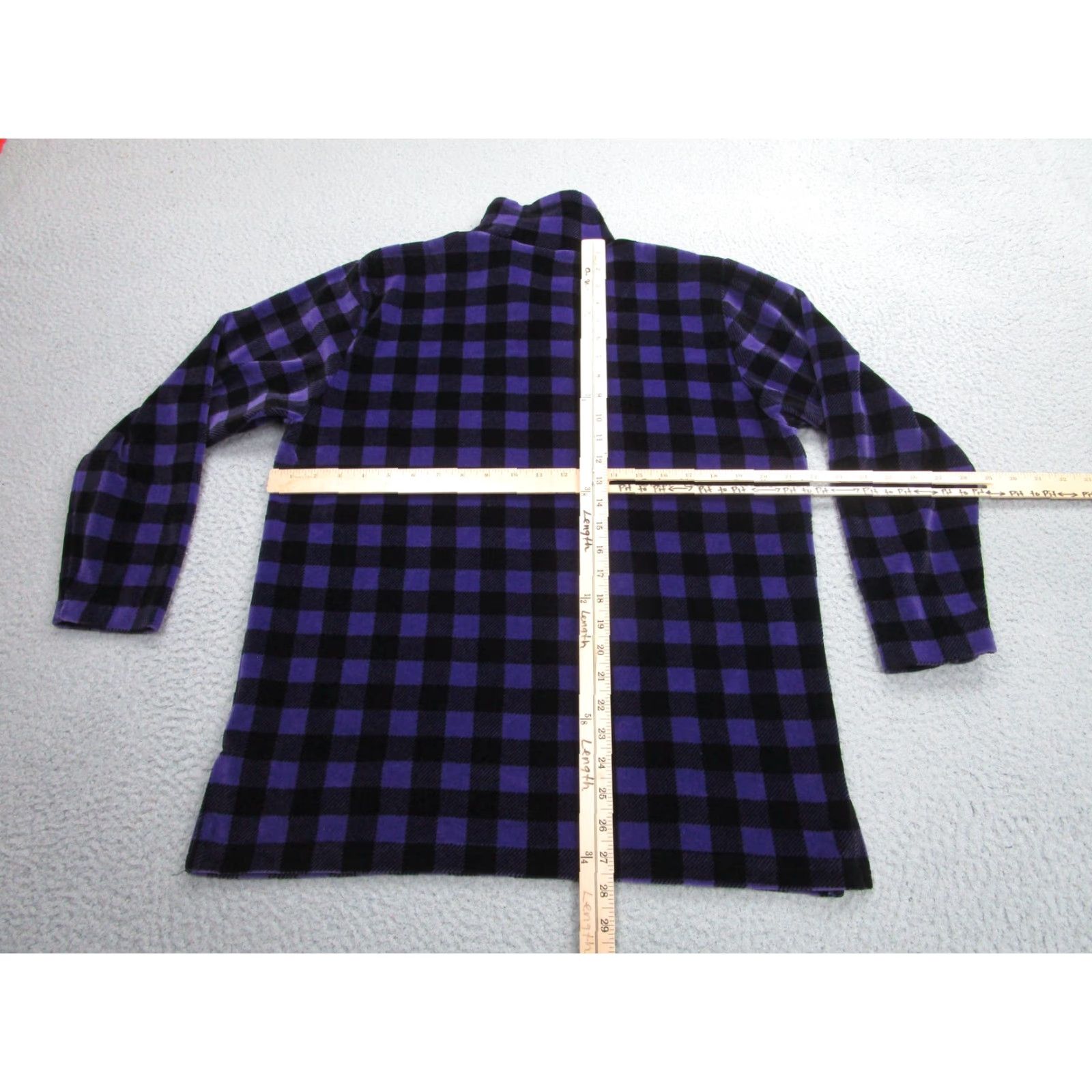 Velour York Harbor Pullover Womens M Purple Black Plaid 1/2 Zip Fleece Sweatshirt Velour Outdoor Classic Size M / US 6-8 / IT 42-44 - 6 Thumbnail