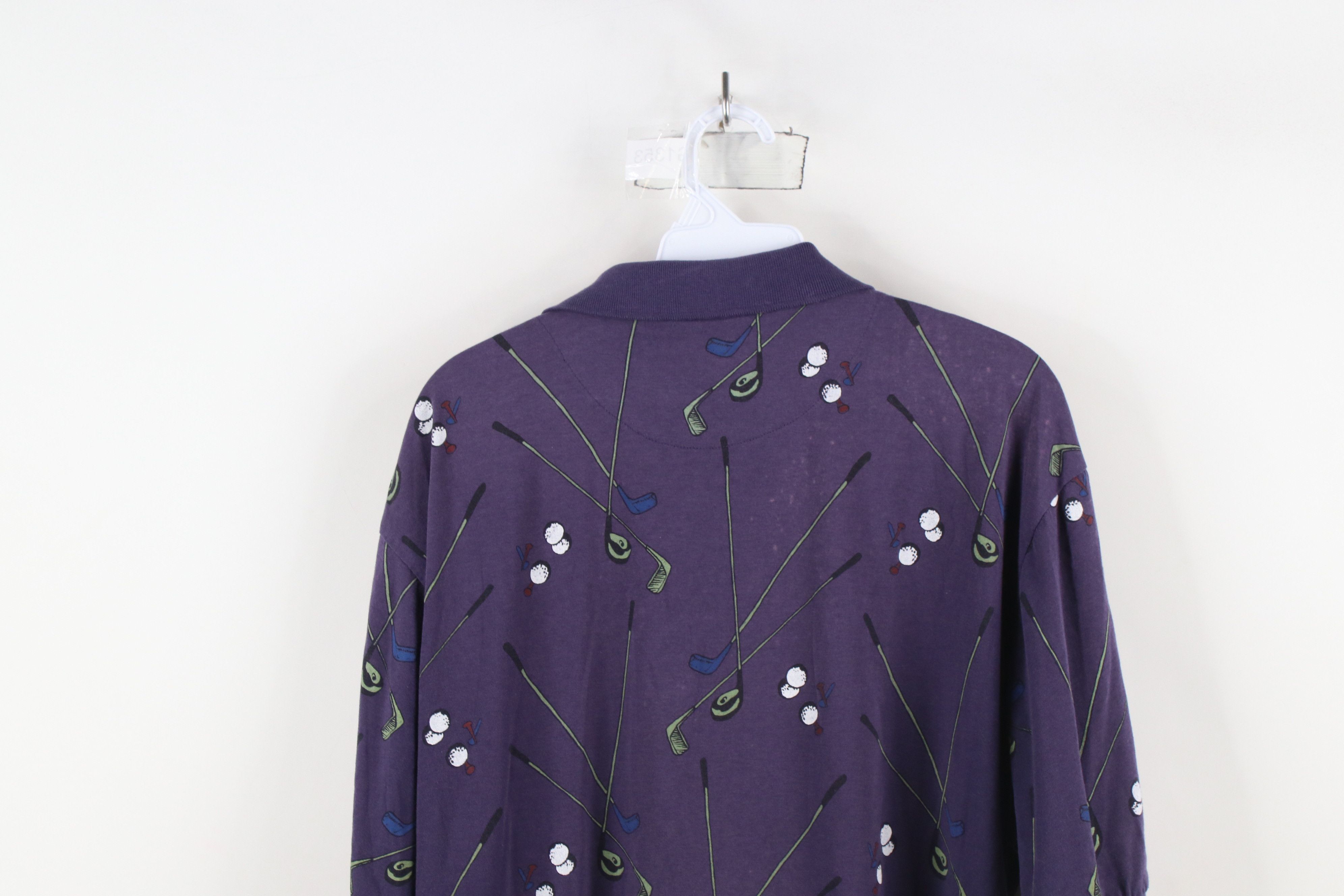 Vintage Vintage 90s Streetwear All Over Print Collared Polo Shirt Size US L / EU 52-54 / 3 - 13 Thumbnail