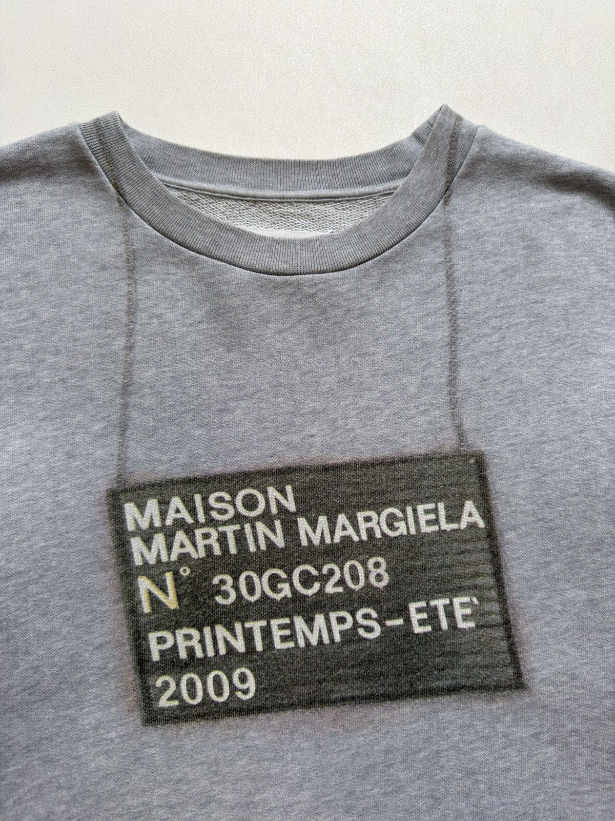 Maison Margiela S/S 09 Grey Cotton ‘Plaque Logo’ Sweatshirt Size US M / EU 48-50 / 2 - 7 Thumbnail