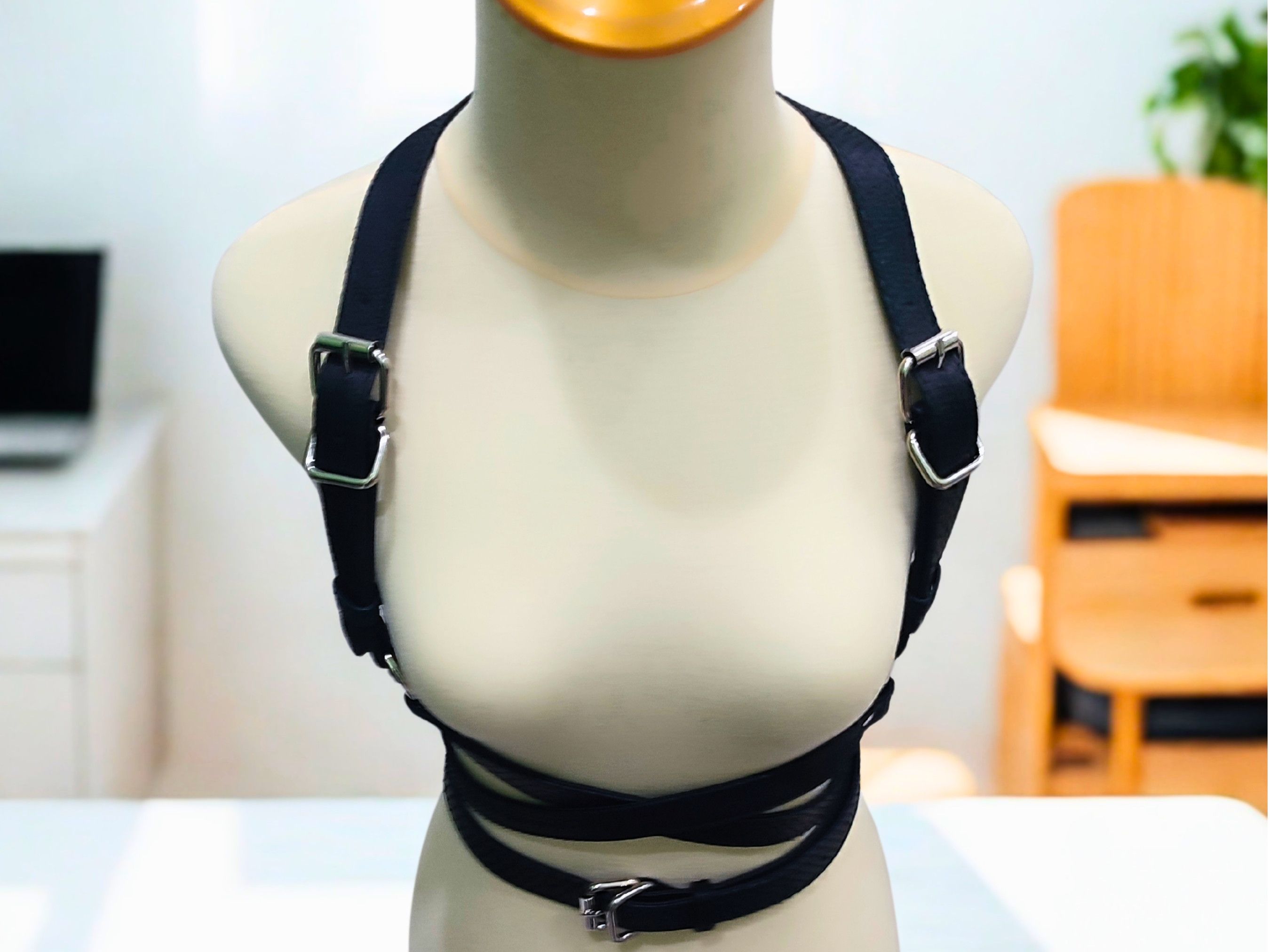 Handmade Snakeskin Leather Harness with Double Round Body Belt Strap Size ONE SIZE - 3 Thumbnail