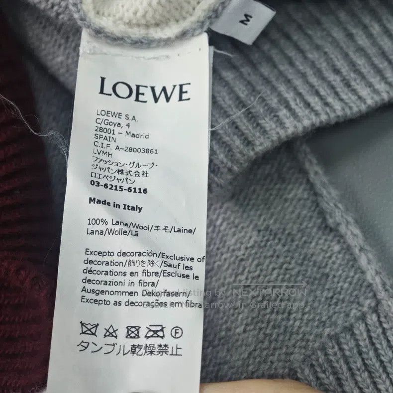 Loewe Loewe Red, grey, and brown embroidered logo irregular wool Size M / US 6-8 / IT 42-44 - 6 Thumbnail