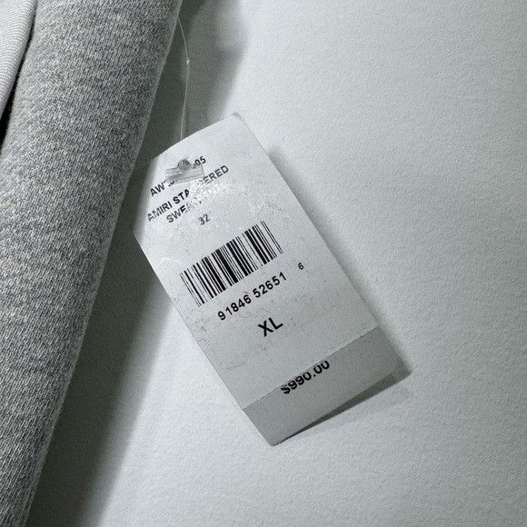 Amiri Amiri Staggered Logo Sweatpants Heather Grey Men’s XL Size US 36 / EU 52 - 4 Thumbnail