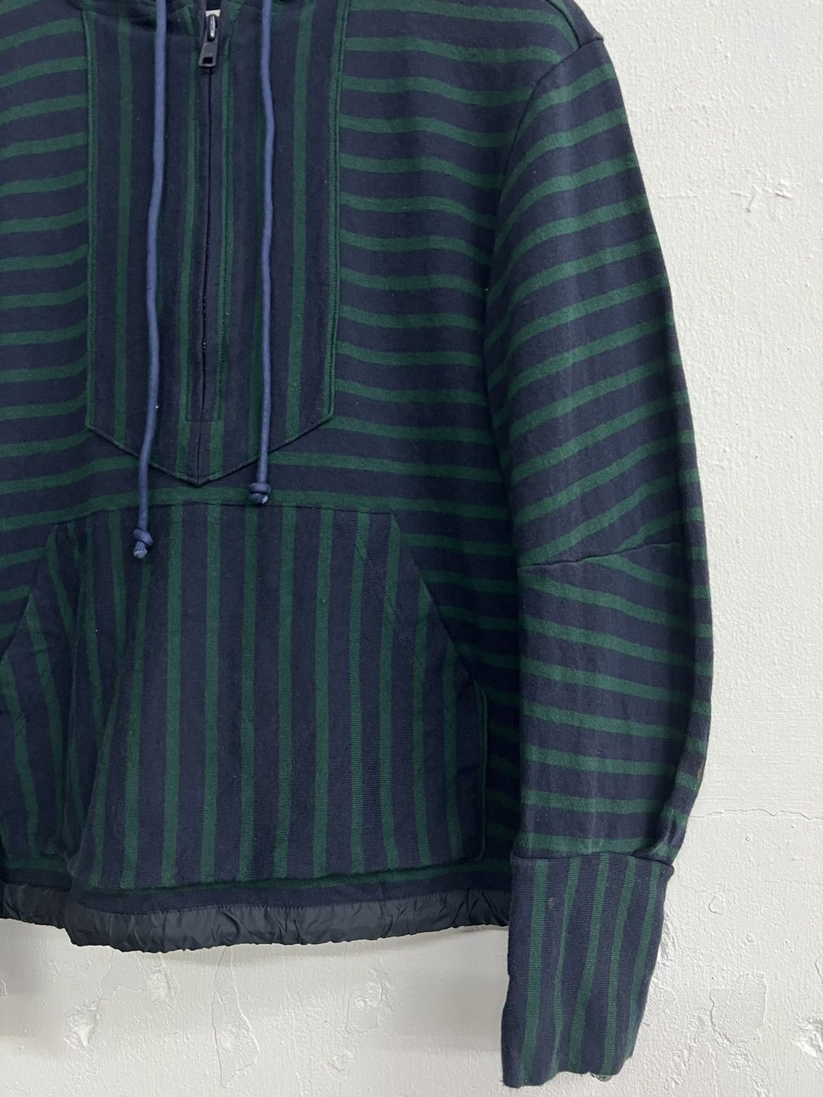 Sacai SACAI HALFZIP STRIPED HOODIE Size US M / EU 48-50 / 2 - 3 Thumbnail