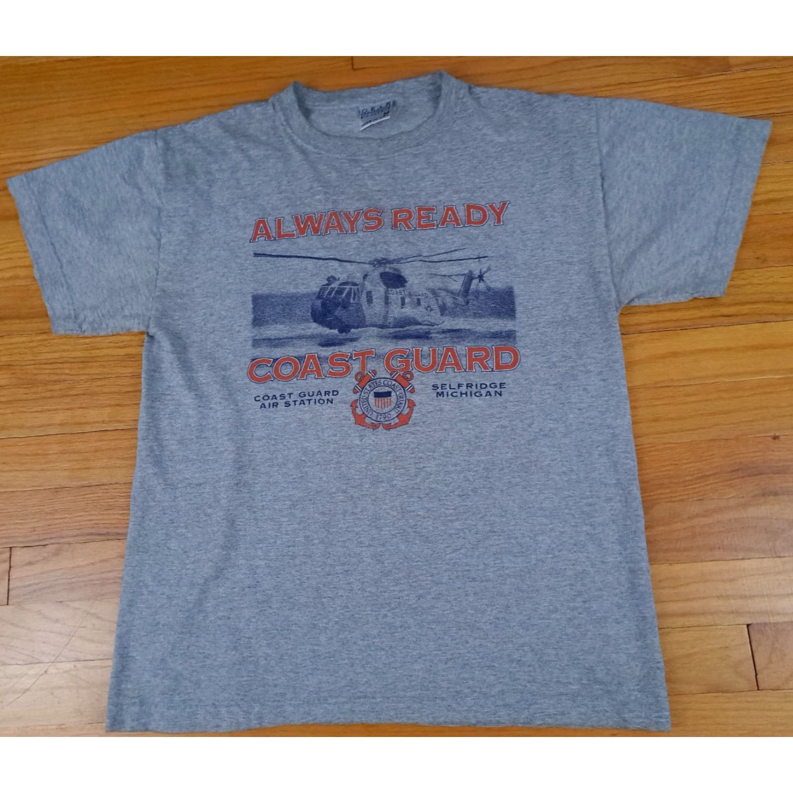 Vintage Gear Coast Guard T-Shirt USA Made Always Ready Michigan Selfridge Coast Guard Gray M Mens Shirt Short Sleeve Medium Size US M / EU 48-50 / 2 - 2 Thumbnail