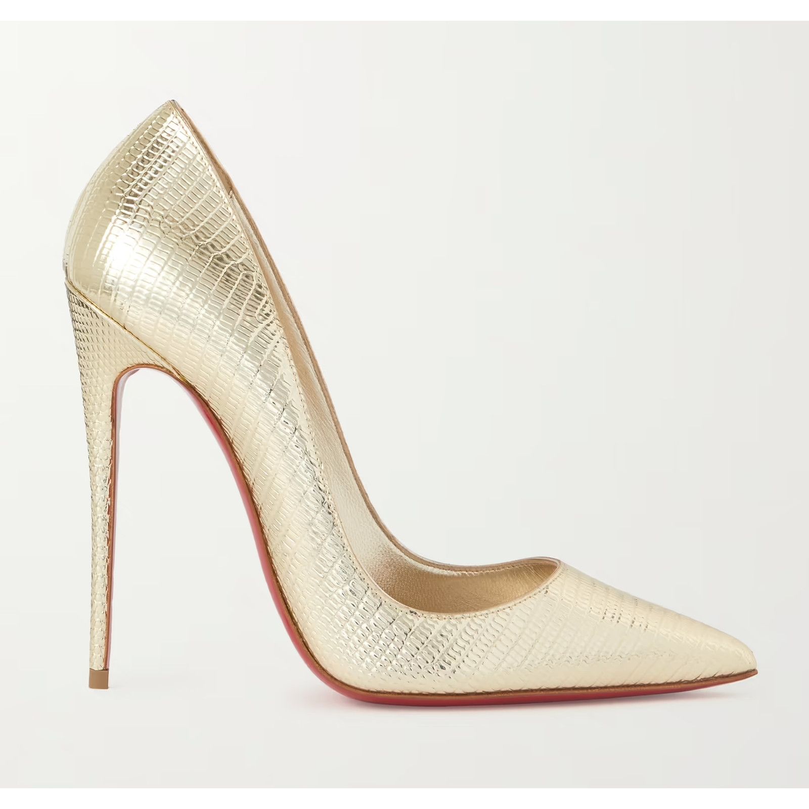 Christian Louboutin So Kate 120 Gold Lizard Lizzy Pointy Stiletto Heel Pump 37.5 Size US 7.5 / IT 37.5 - 1 Thumbnail