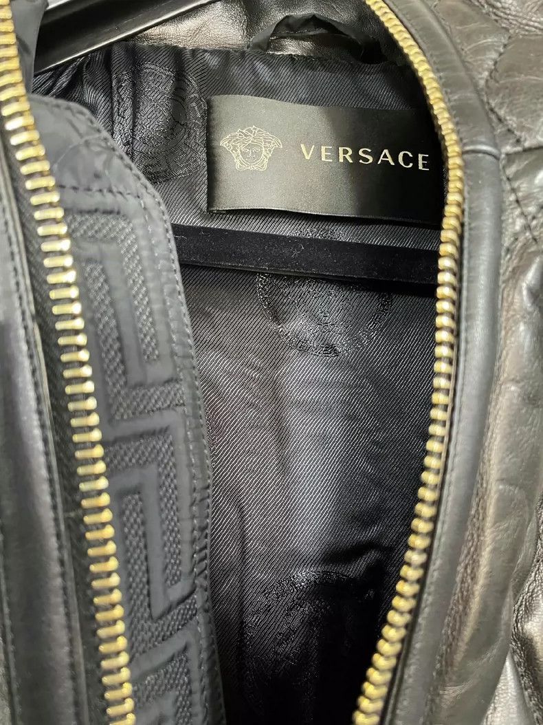 Versace Versace Genuine leather patchwork men's hooded down jacket Size US S / EU 44-46 / 1 - 3 Thumbnail