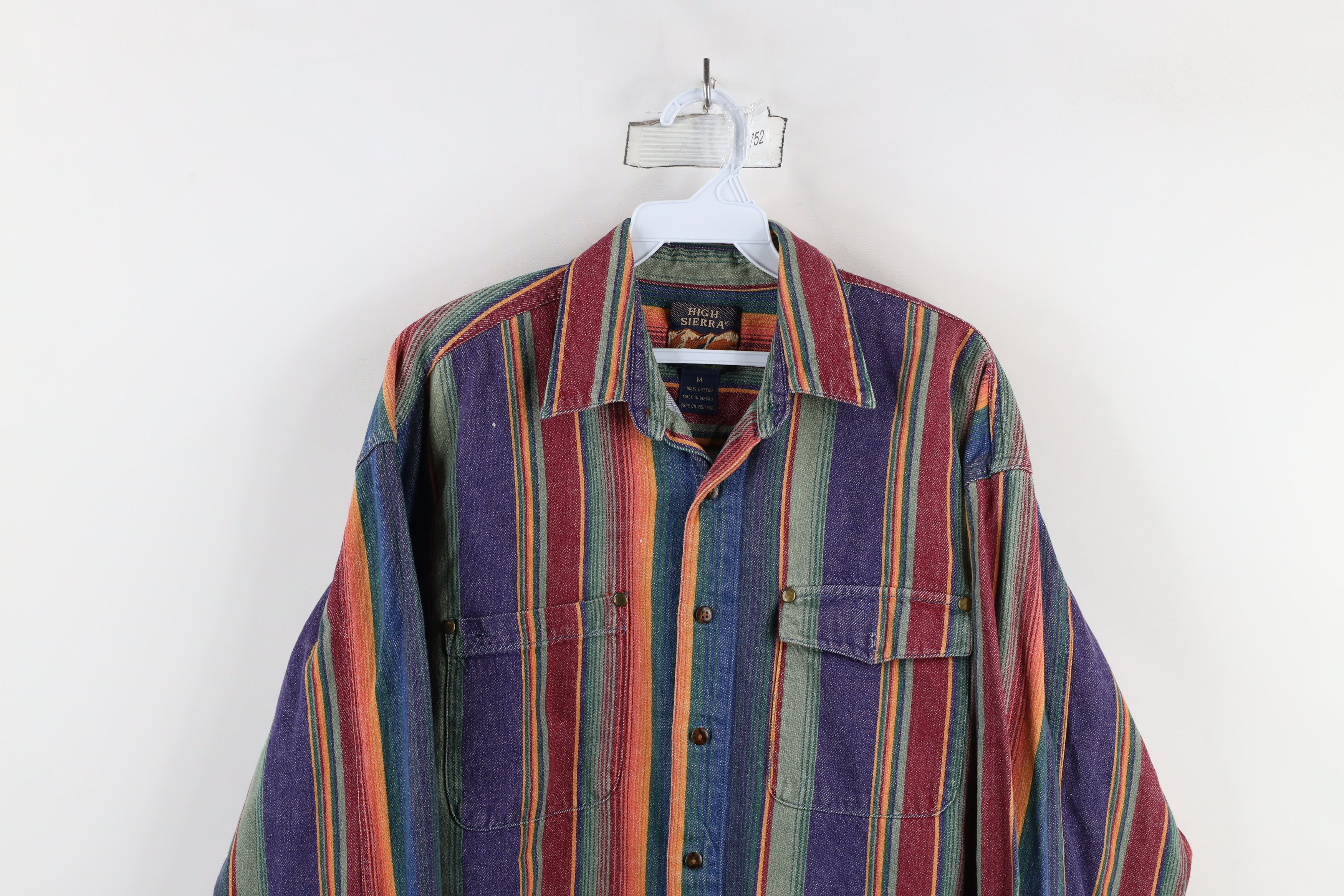 Vintage Vintage 90s Streetwear Striped Denim Jean Button Shirt Size US M / EU 48-50 / 2 - 2 Thumbnail
