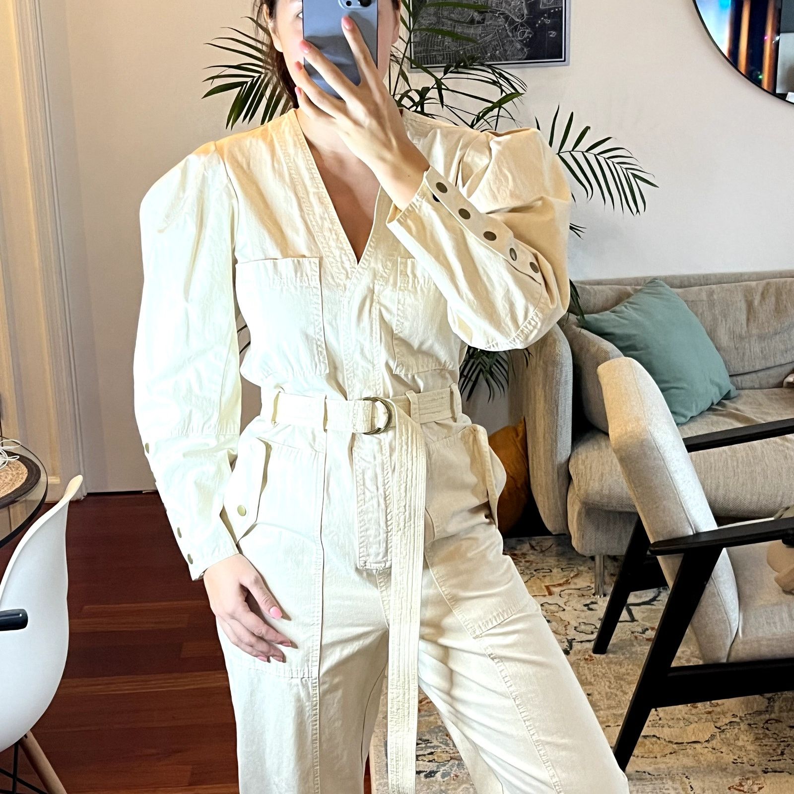 Ulla Johnson Ulla Johnson Levi Jumpsuit Brazilian Sand Size 2 100% cotton Size 26" / US 2 / IT 38 - 2 Thumbnail