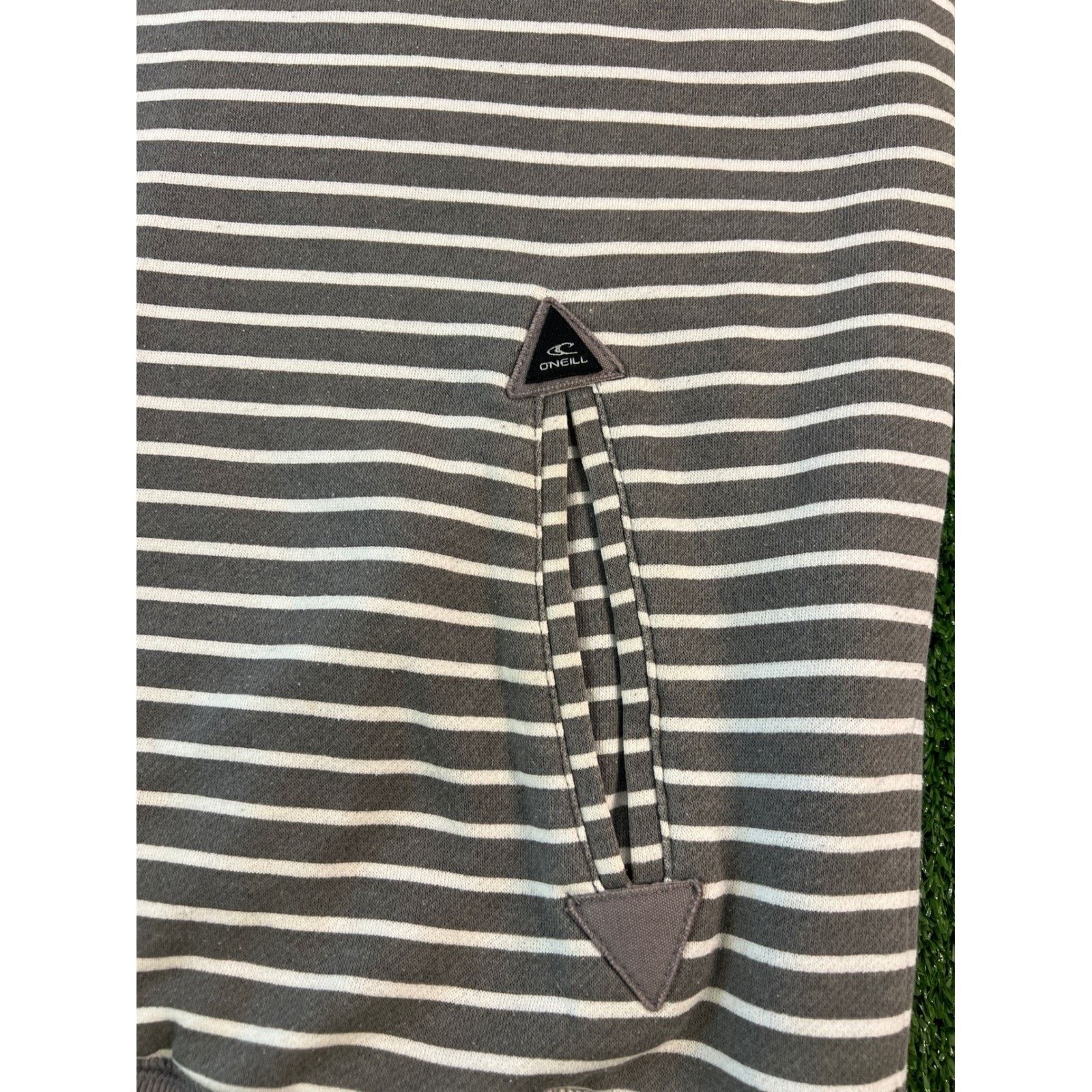 O'Neill O'Neill Mens XL Grey Striped Sherpa Fleece Hoodie Sweatshirt Size US XL / EU 56 / 4 - 4 Thumbnail