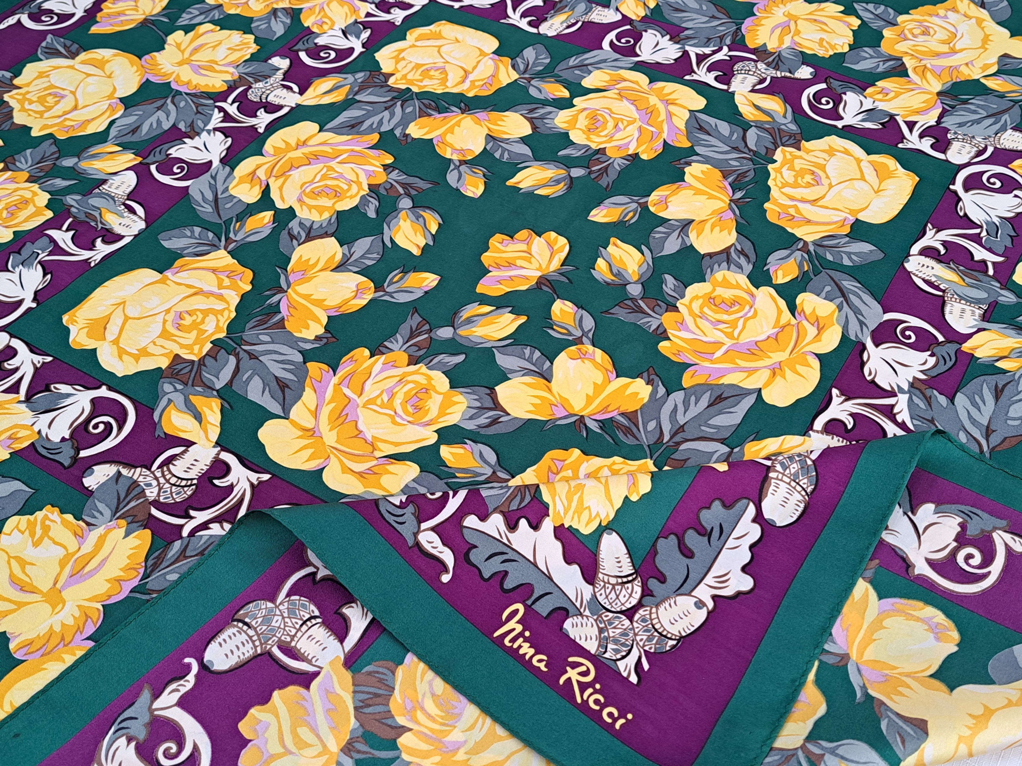 Nina Ricci × Vintage Vintage Nina Ricci silk flower scarf. Size ONE SIZE - 1 Thumbnail