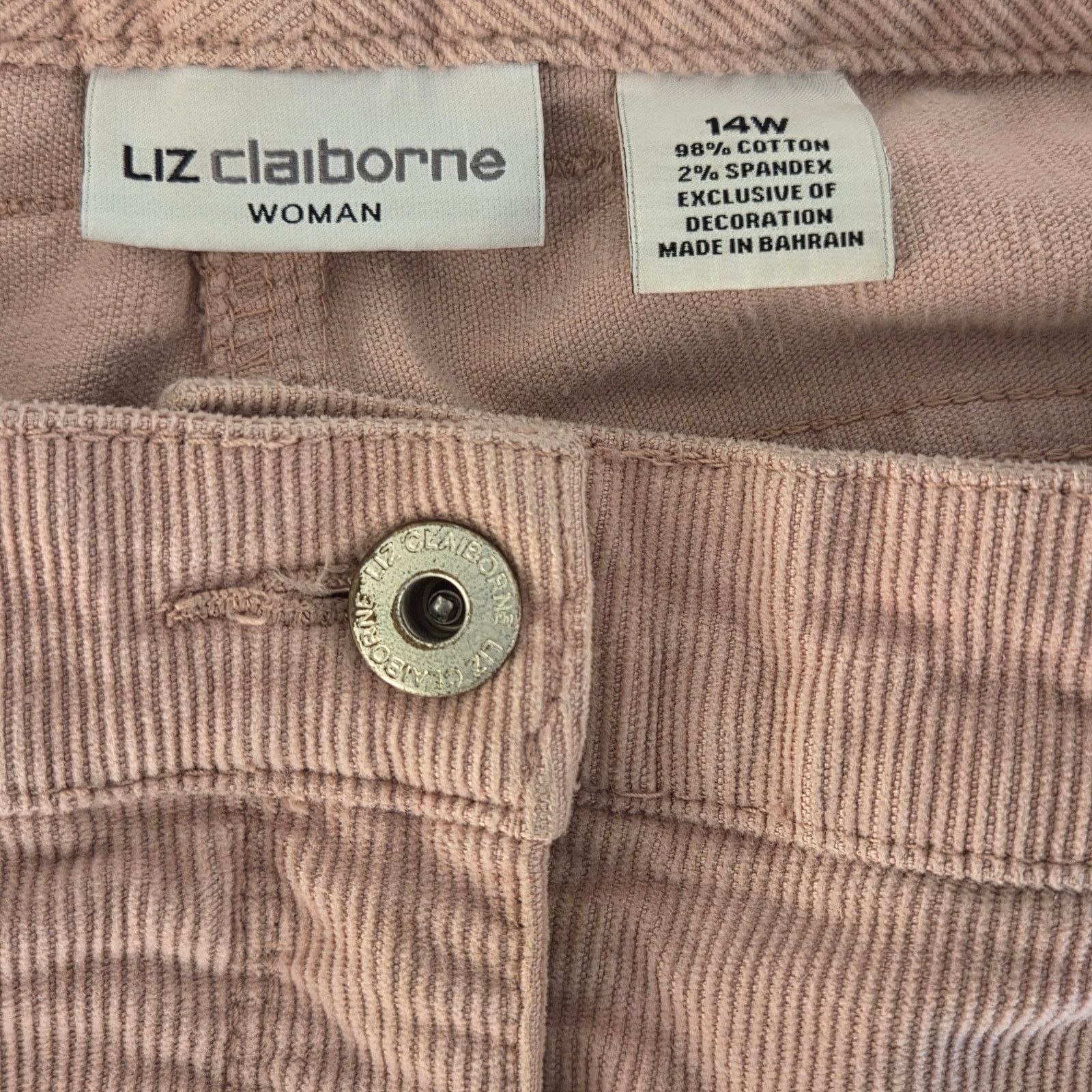 Liz Claiborne Charming Liz Claiborne Pink Corduroy Pants - Size 14W Size 36" / US 14 / IT 50 - 5 Thumbnail