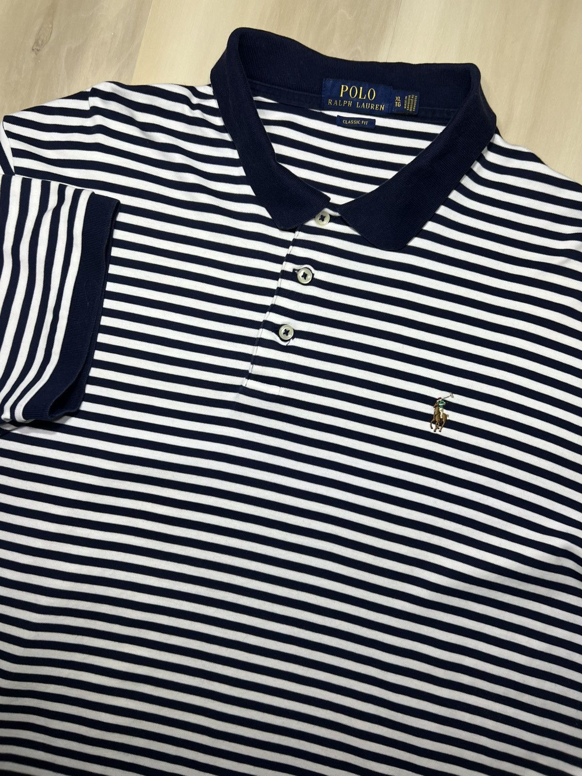 Polo Ralph Lauren Polo Ralph Lauren Polo Shirt Mens Sz XL Blue Striped Preppy Size US XL / EU 56 / 4 - 1 Thumbnail