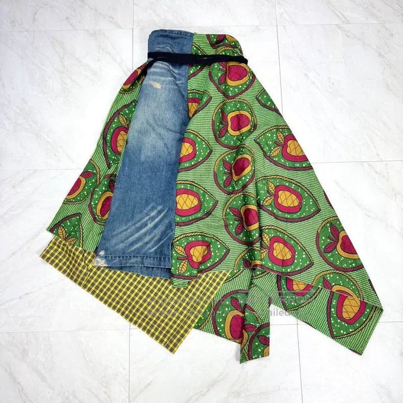 Comme des Garcons Comme Des Garcons size S Green Vintage Patchwork Wrap Skir Size 23" - 2 Thumbnail