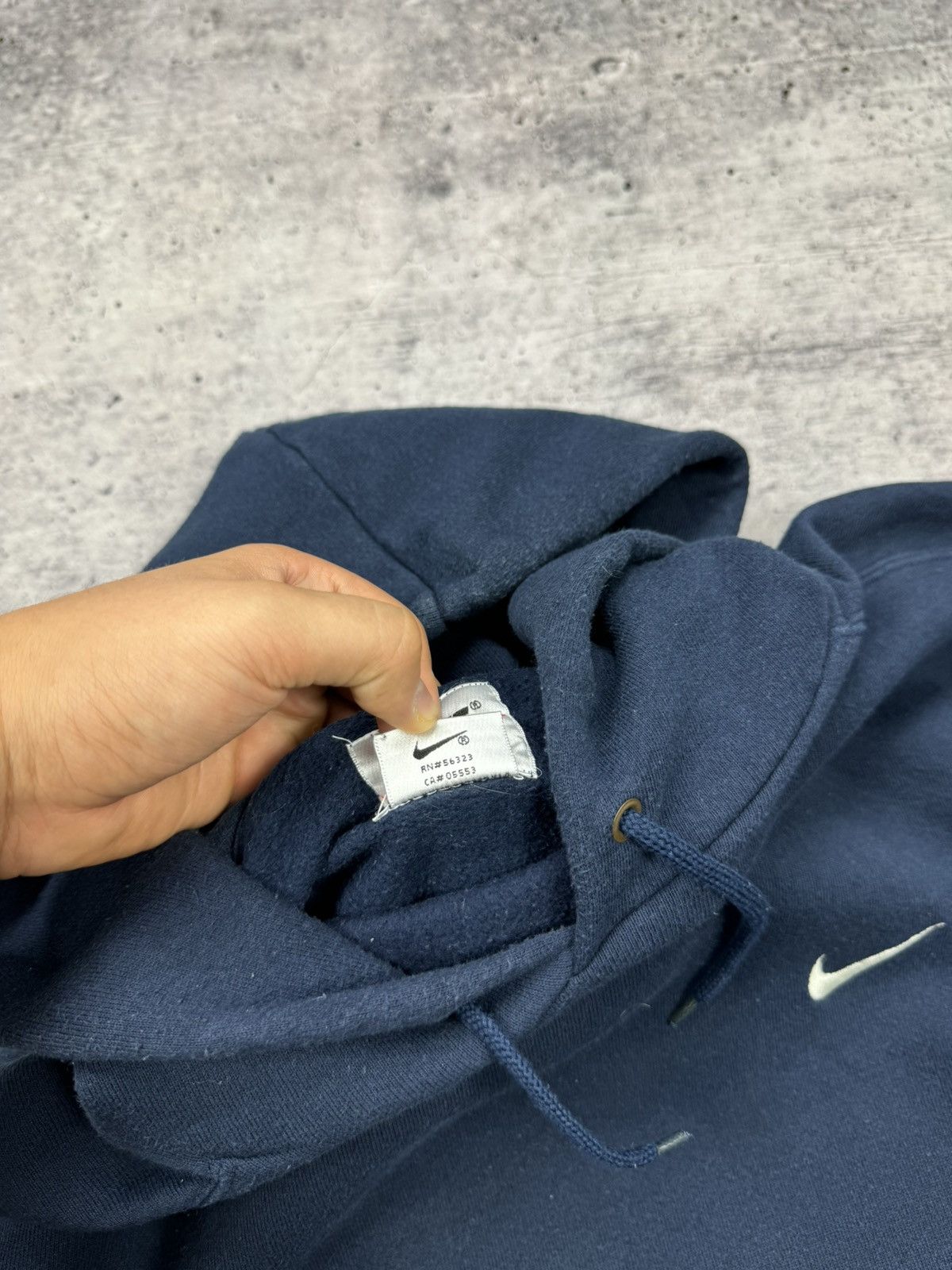 Nike × Vintage Vintage Nike 90’s Y2K Style Swoosh Logo Drill Knit Hoodie Size US L / EU 52-54 / 3 - 11 Thumbnail