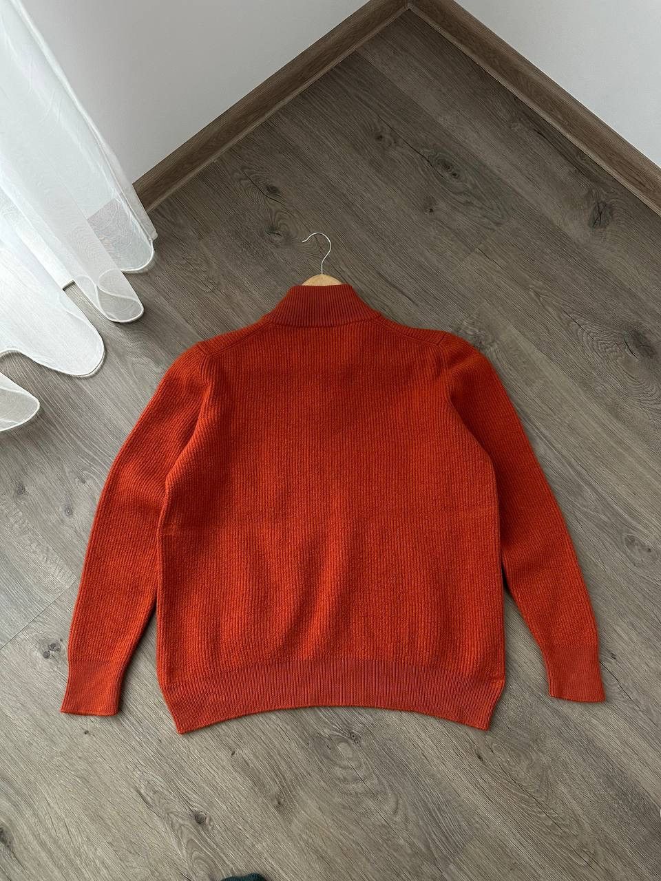 Japanese Brand × Vintage Vintage Faconeri Marino Wool Pullover 1/4 zip Orange Sweater Size US M / EU 48-50 / 2 - 6 Thumbnail