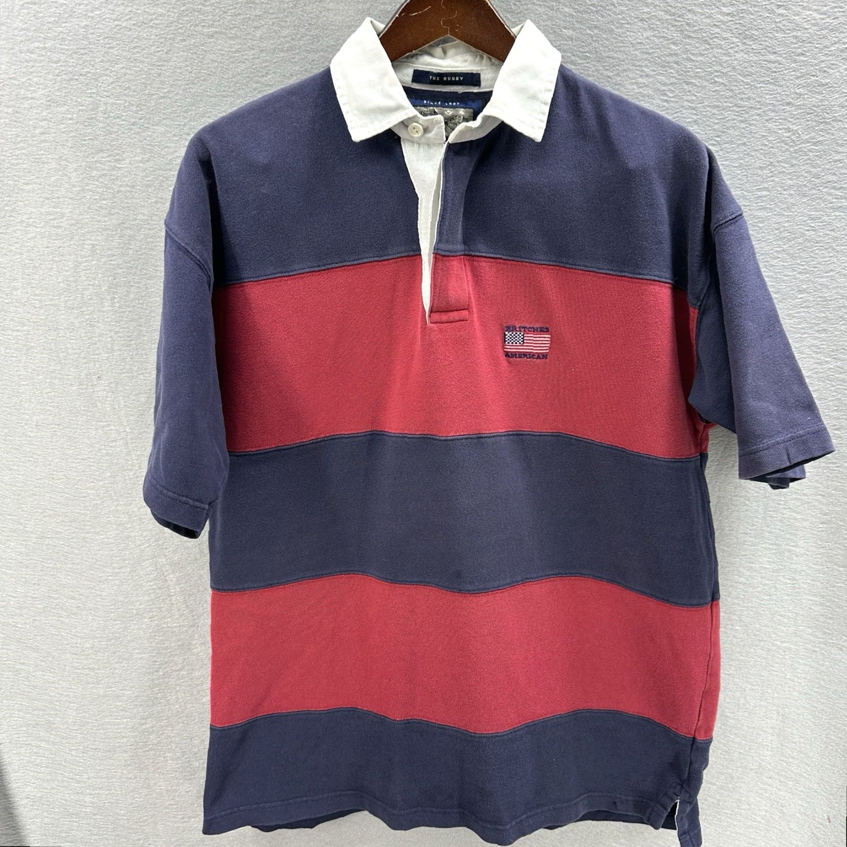 Vintage Vintage Britches Rugby Polo Shirt Men Small Blue 90s Preppy Casual Activewear Size US S / EU 44-46 / 1 - 2 Thumbnail