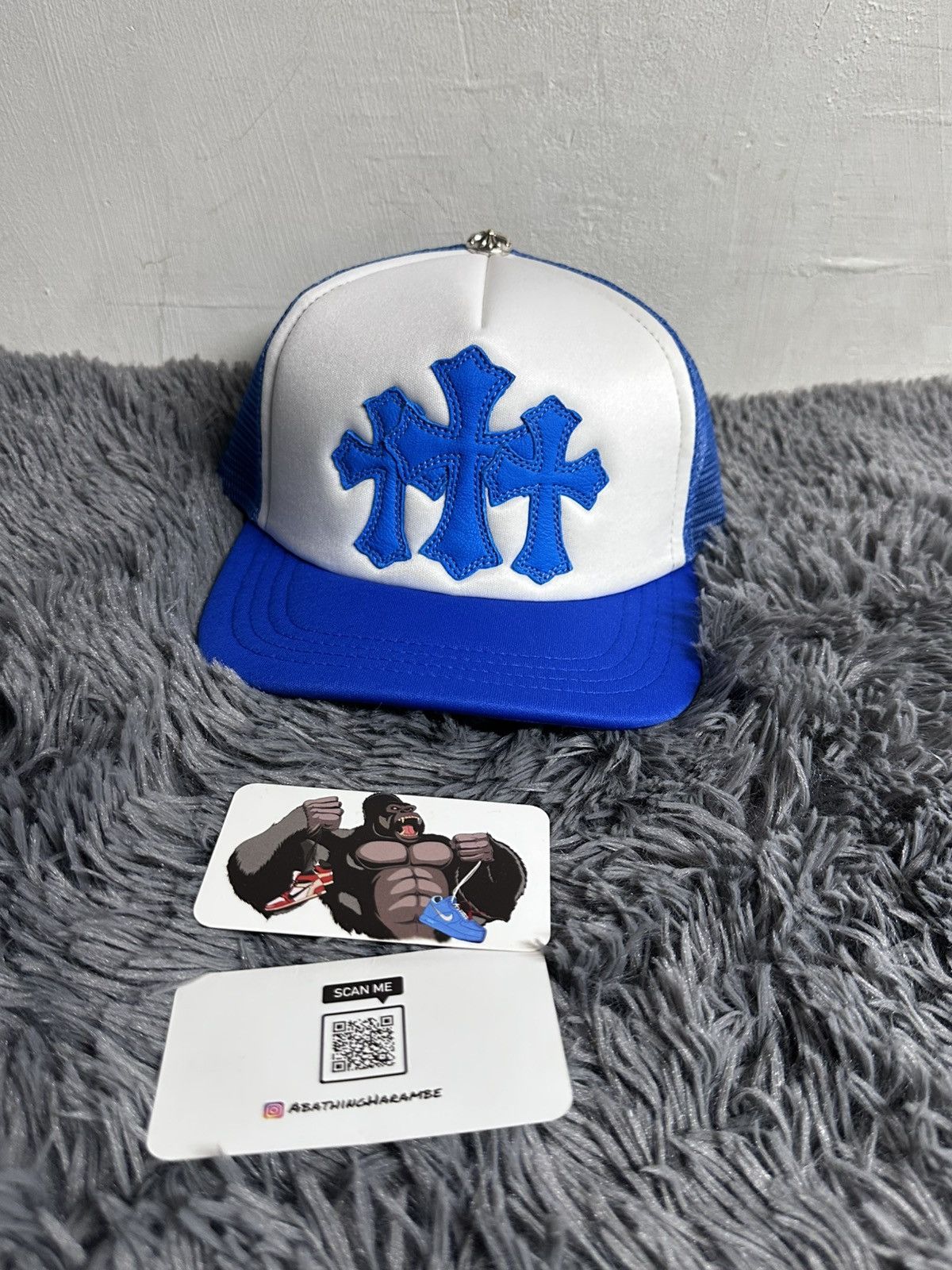 Chrome Hearts Chrome Hearts Cemetery Triple Cross Trucker Hat Blue Size ONE SIZE - 2 Thumbnail