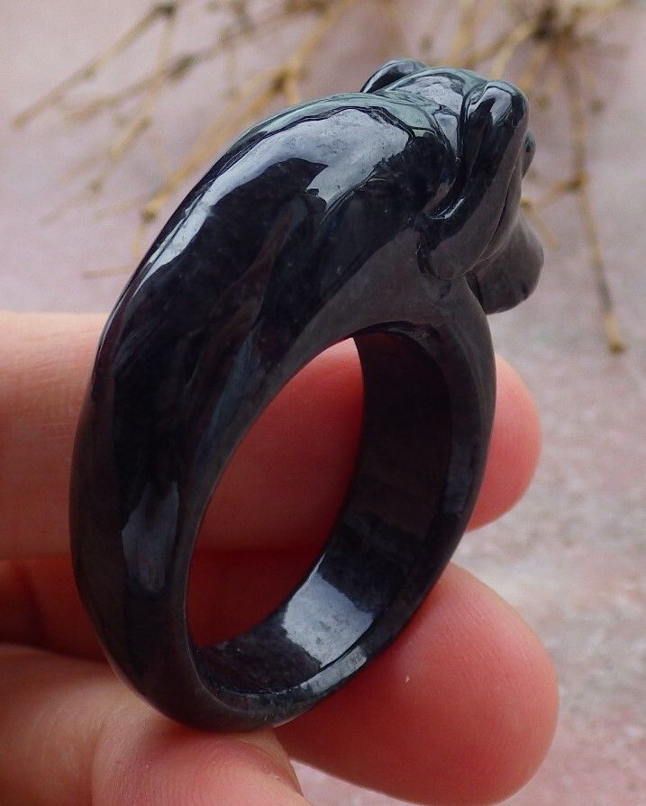 Other 107358 VS Certified Jadeite Jade Dog Round Circle Ring No.12 Size ONE SIZE - 4 Thumbnail