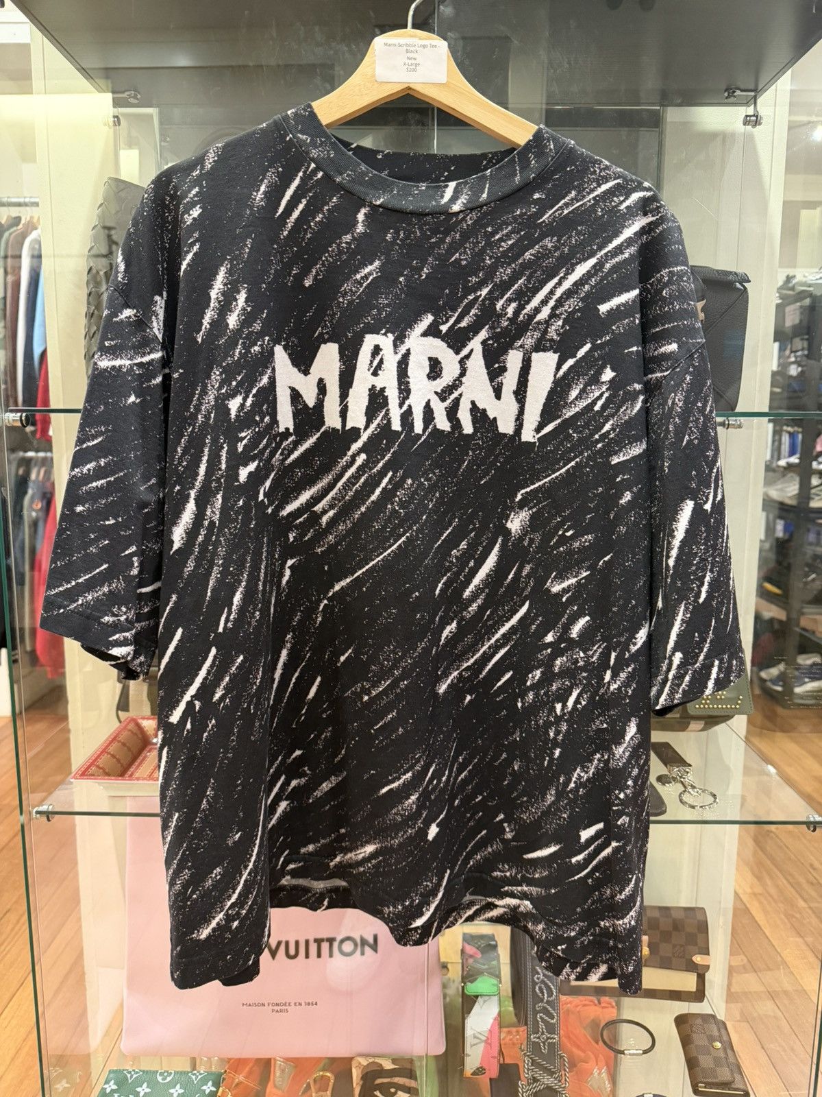Marni Marni Scribble Logo Tee - Black Size US L / EU 52-54 / 3 - 1 Thumbnail