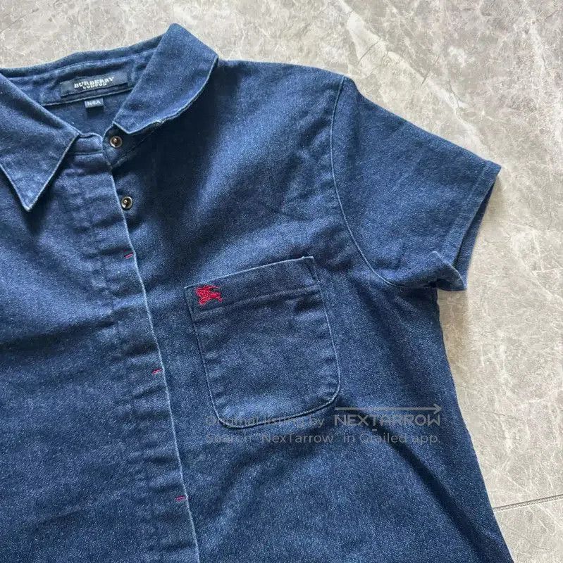 Burberry Burberry Blue Cotton Blend Short Sleeve Shirt. Size S / US 4 / IT 40 - 7 Thumbnail