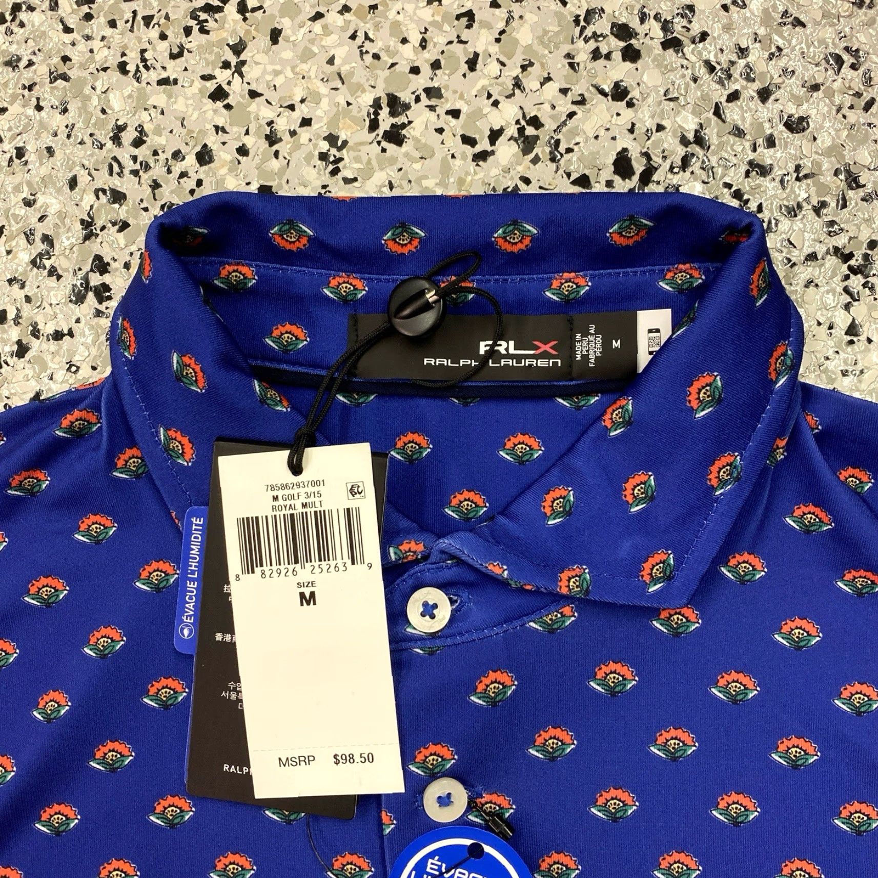 RLX Ralph Lauren RLX Ralph Lauren Performance Polo Shirt Mens M Multicolor Flower Printed AOP Polo Size US M / EU 48-50 / 2 - 2 Thumbnail