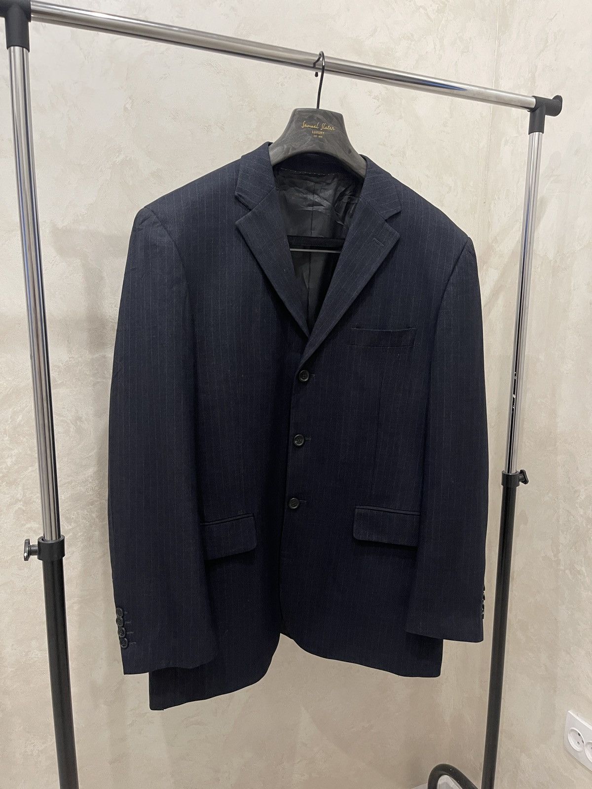 Giorgio Armani 🔥Giorgio Armani blazer Mens Blue suit jacket wool sport coat Size 52R - 2 Thumbnail