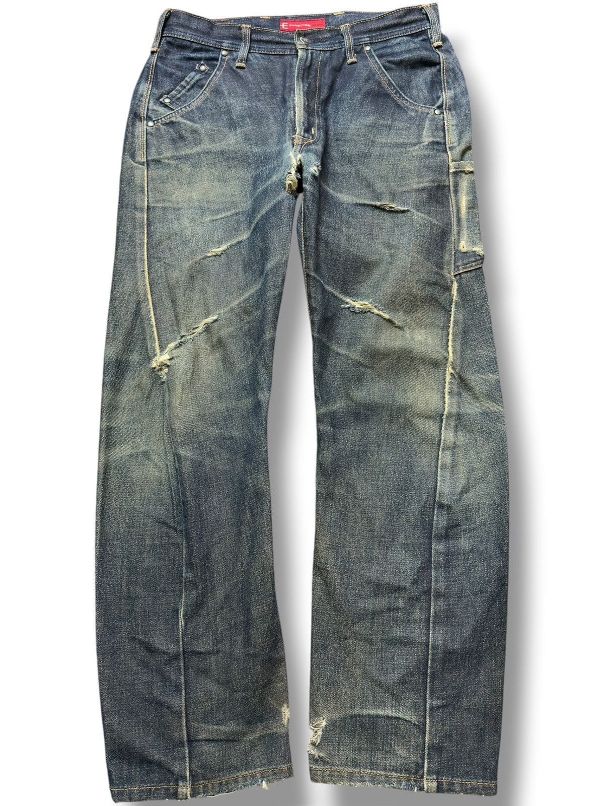 Edwin Vintage E-Function Edwin Curly Mudwash Ripped Denim Size US 30 / EU 46 - 1 Thumbnail