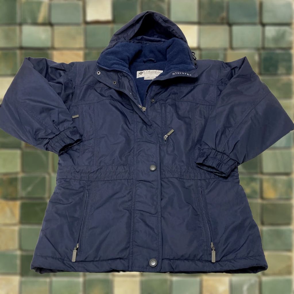 Vintage VINTAGE Columbia Jacket Womens Small Navy Microtex Full Zip Hooded Coat Outdoor Female Parka L Size S / US 4 / IT 40 - 1 Thumbnail
