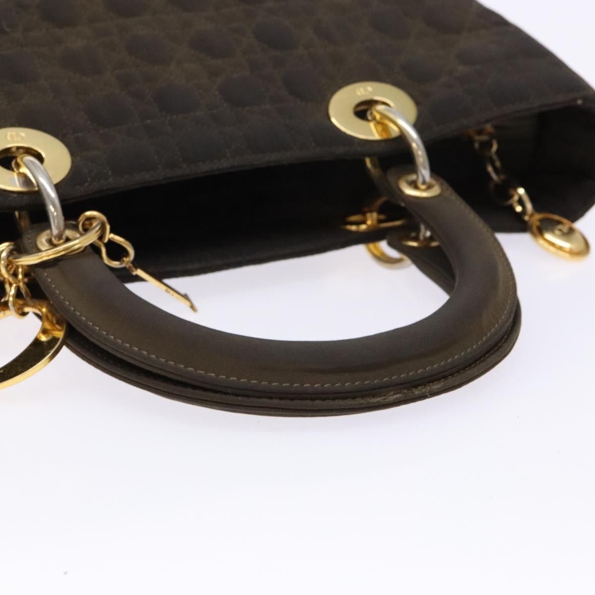 Dior DIOR Lady DIOR Canage Hand Bag Nylon Khaki Gold Size ONE SIZE - 7 Thumbnail