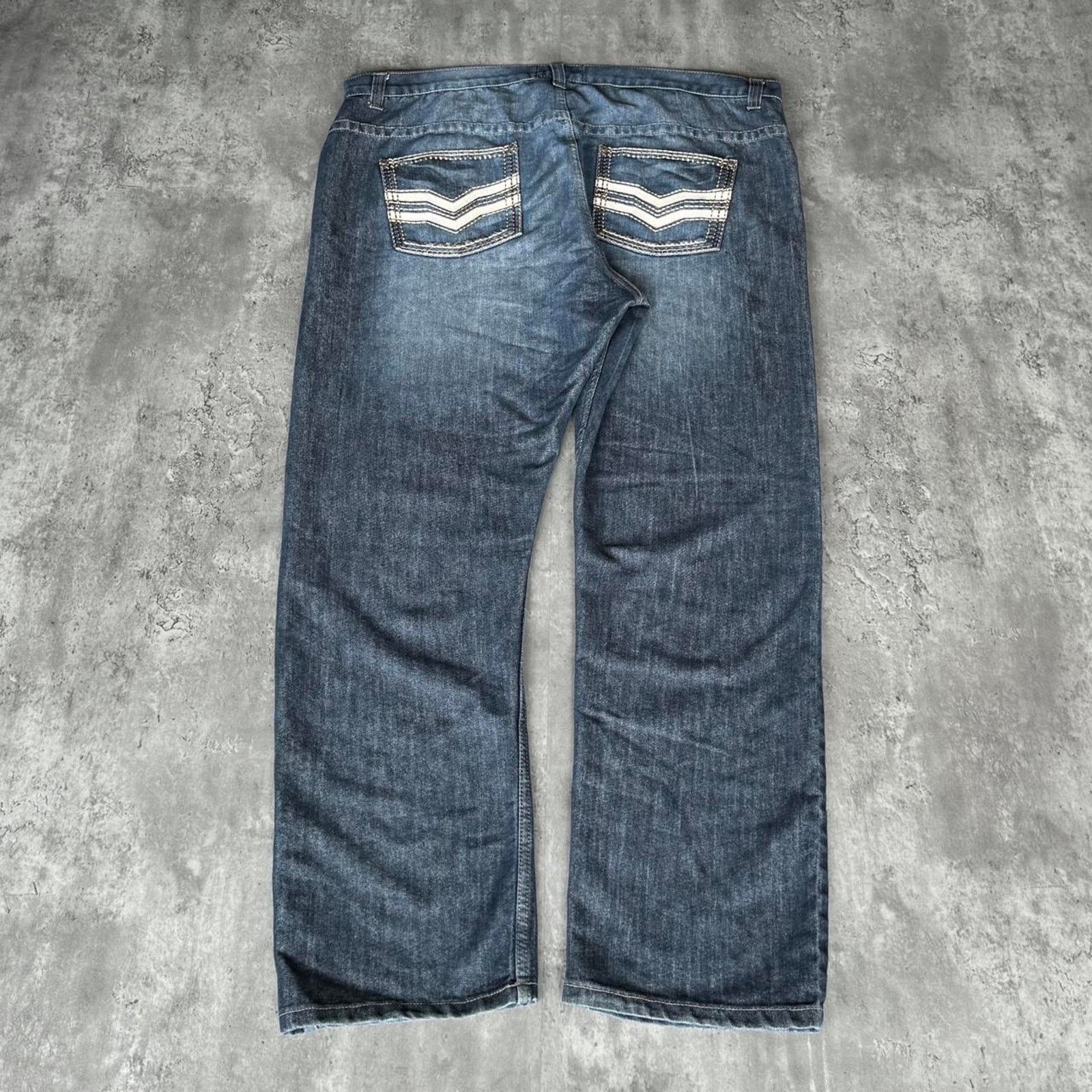 Affliction × Japanese Brand Vintage Y2K Affliction Style Baggy Opium Embroidered Jeans Size US 44 / EU 60 - 1 Thumbnail